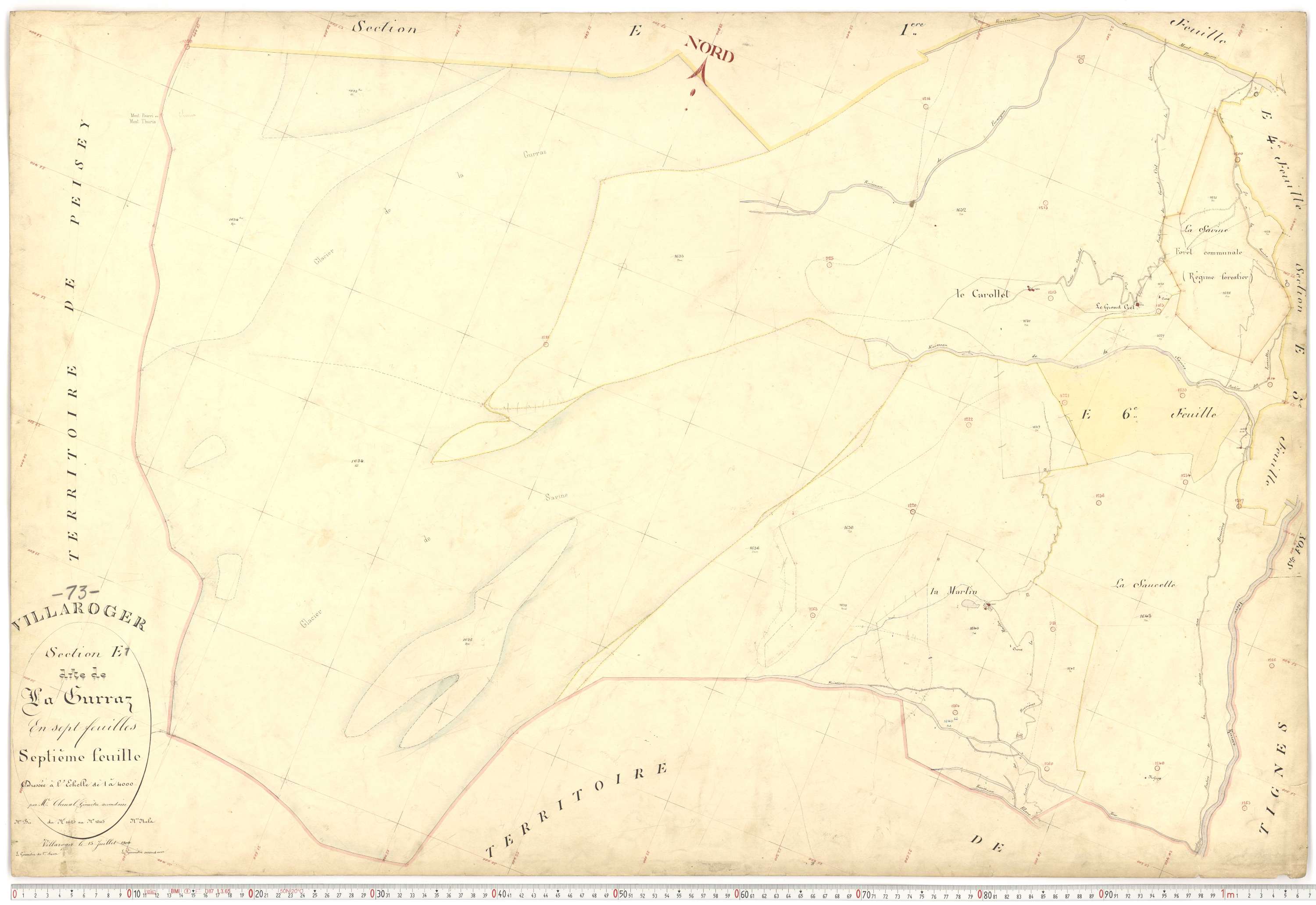 Villaroger - Plans cadastraux du premier cadastre français.