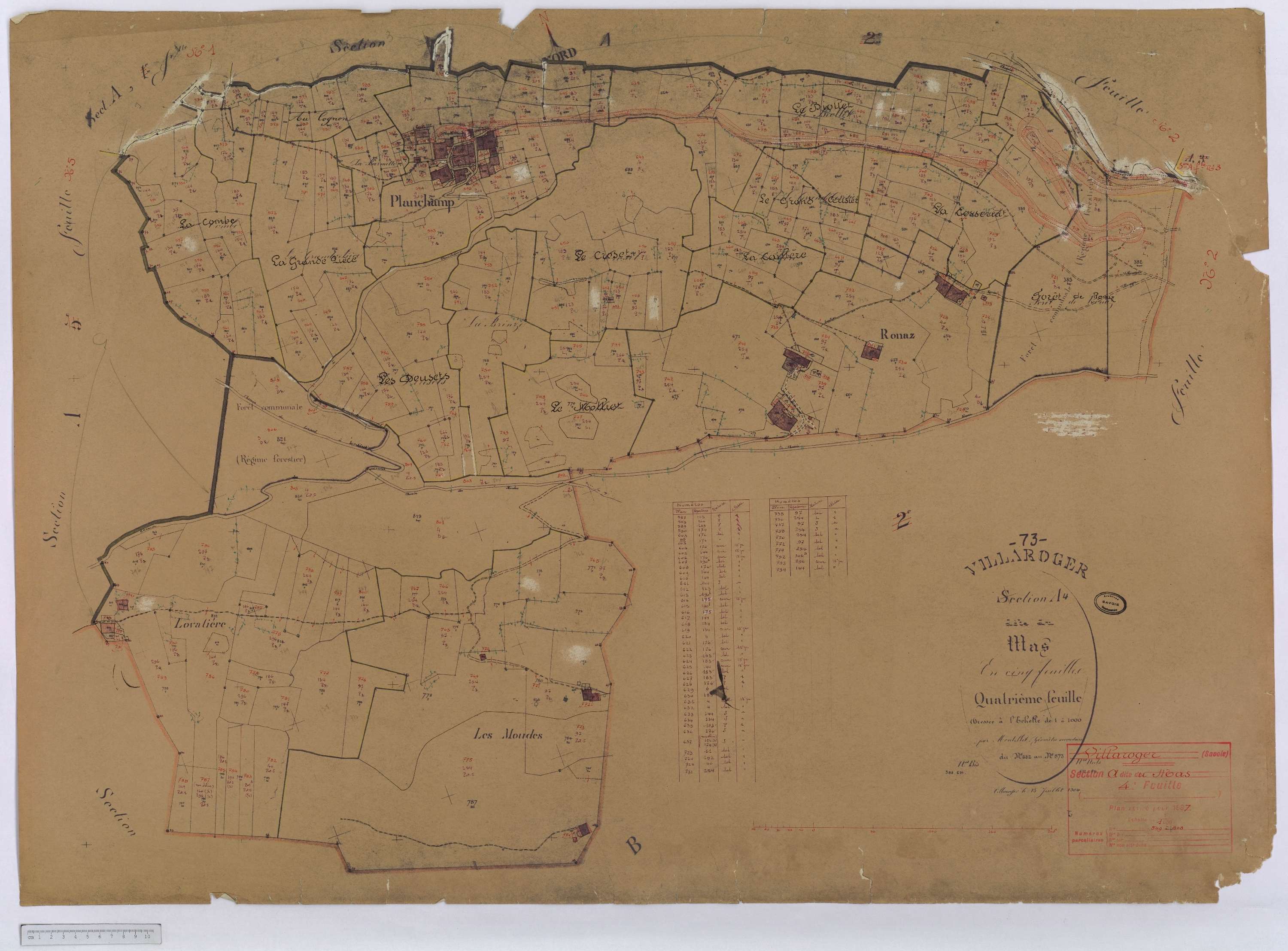 Villaroger - Cadastre rénové (1937).