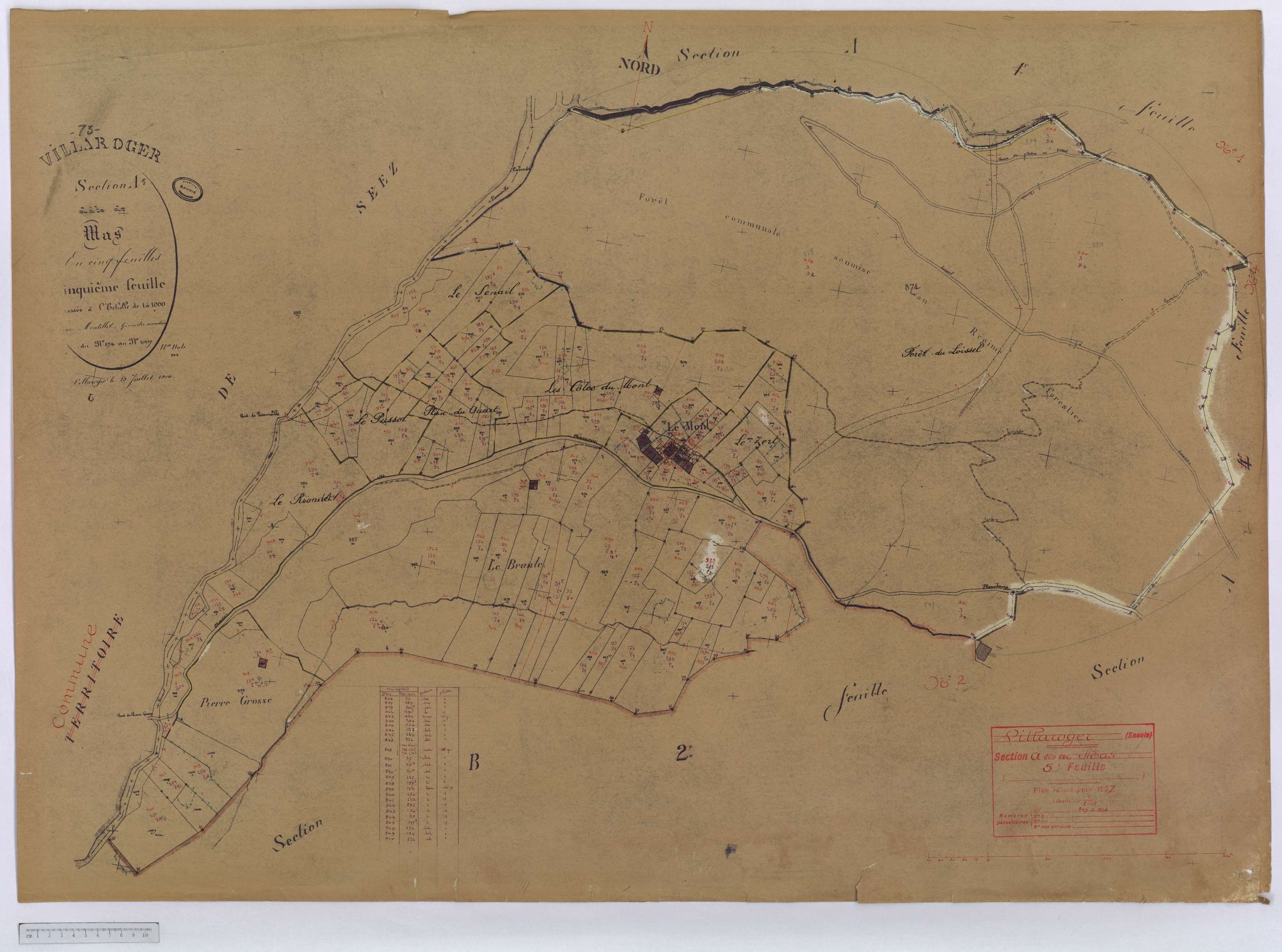 Villaroger - Cadastre rénové (1937).
