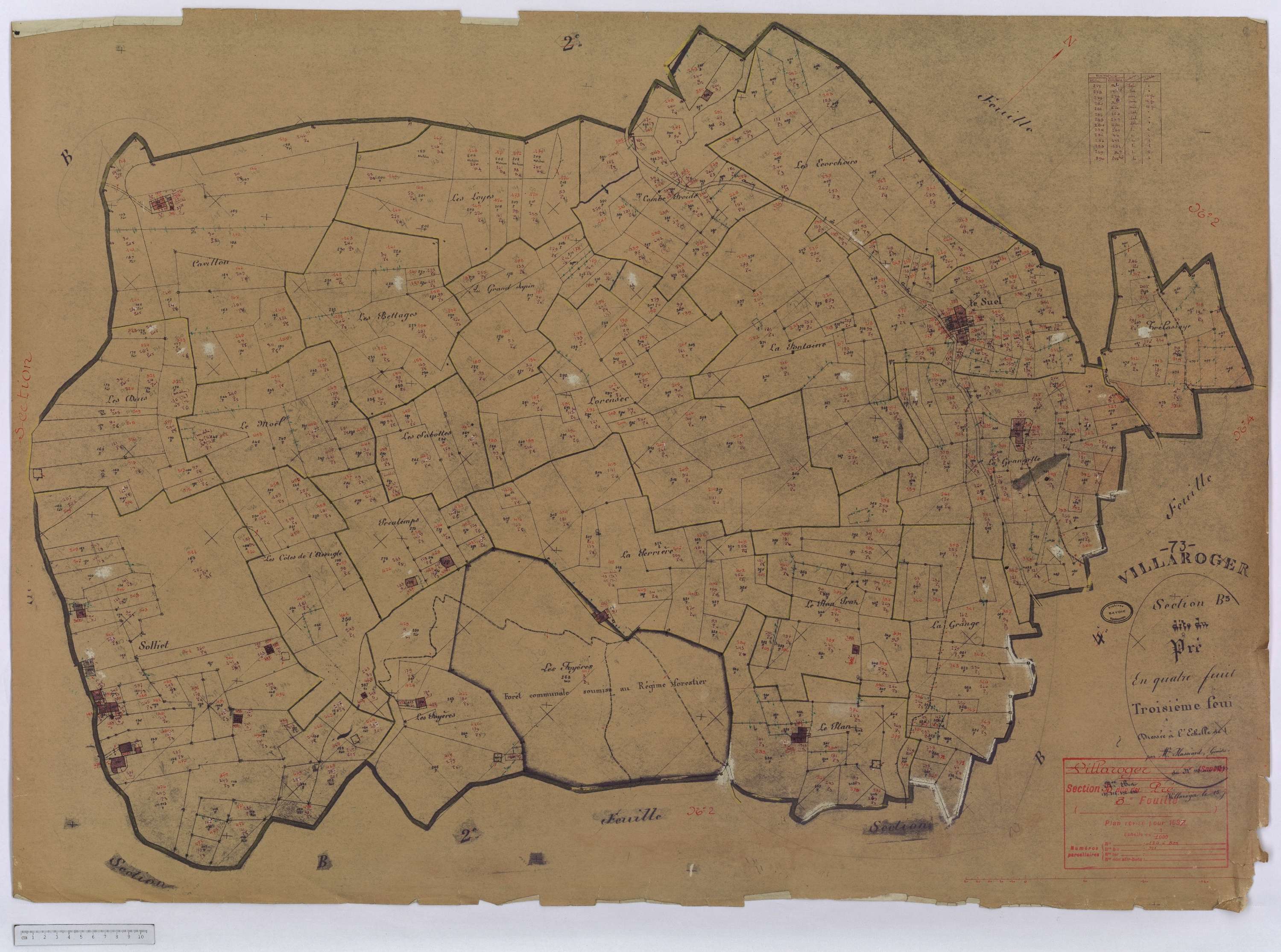 Villaroger - Cadastre rénové (1937).