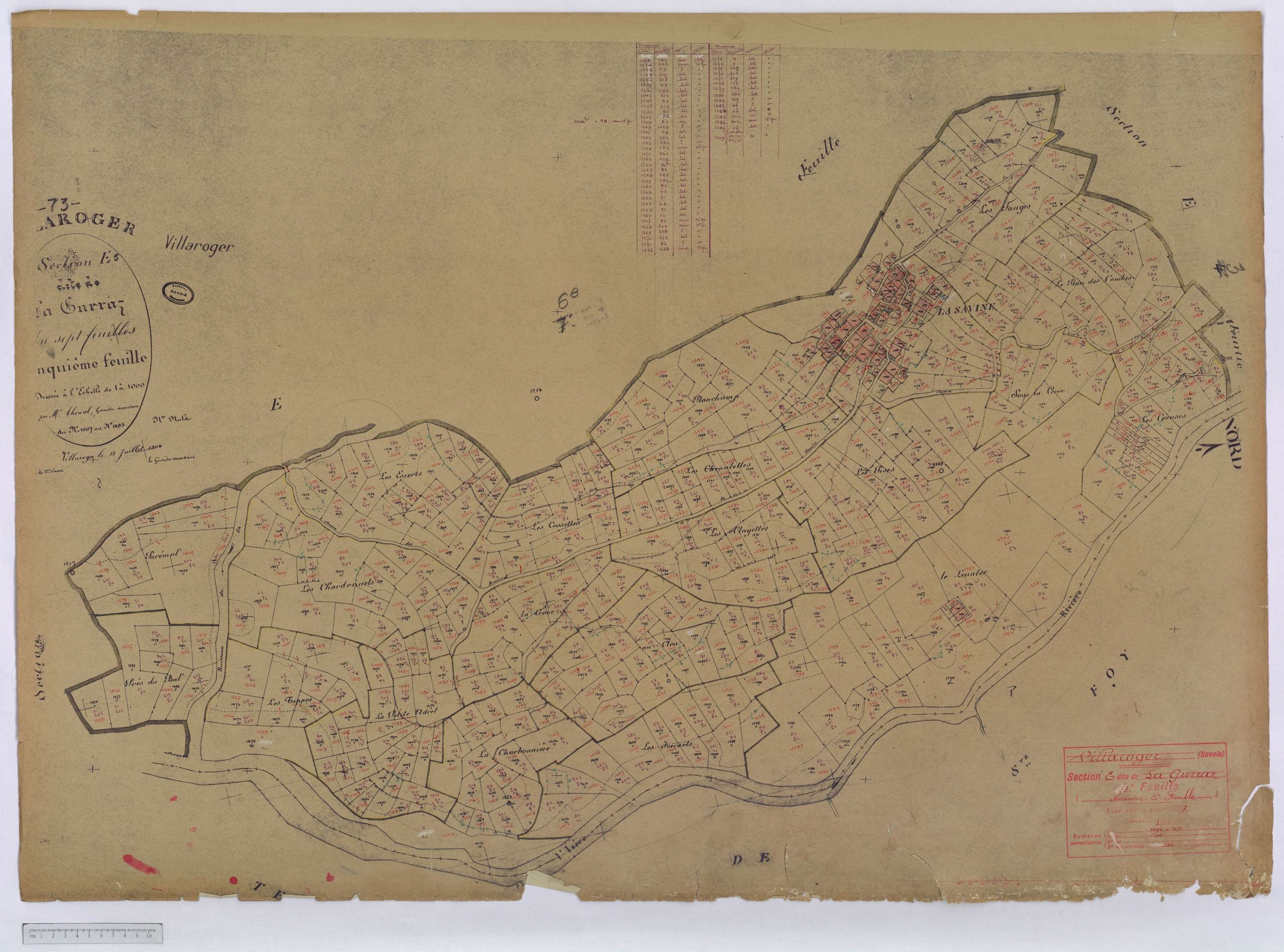 Villaroger - Cadastre rénové (1937).