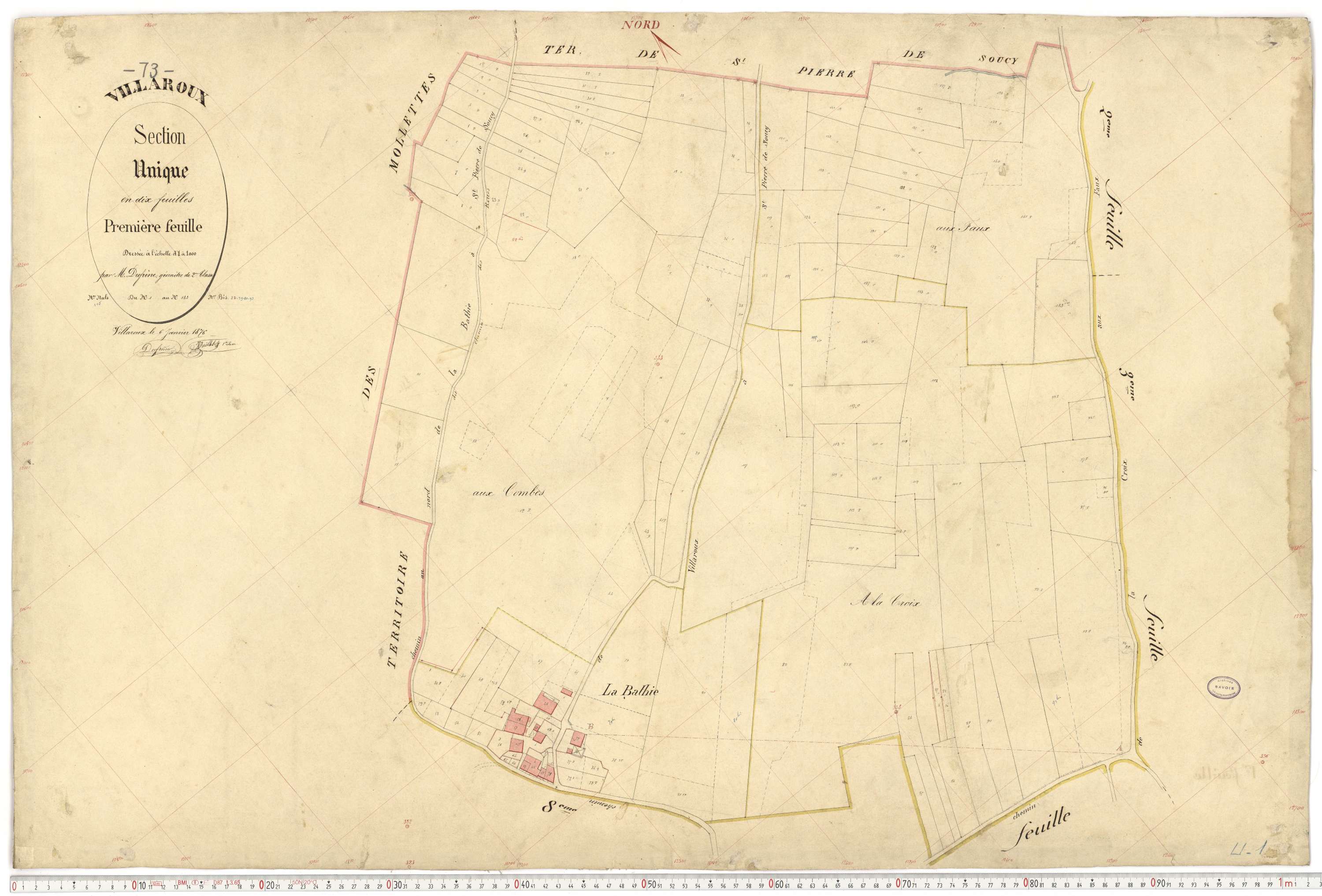 Villaroux - Plans cadastraux du premier cadastre français.