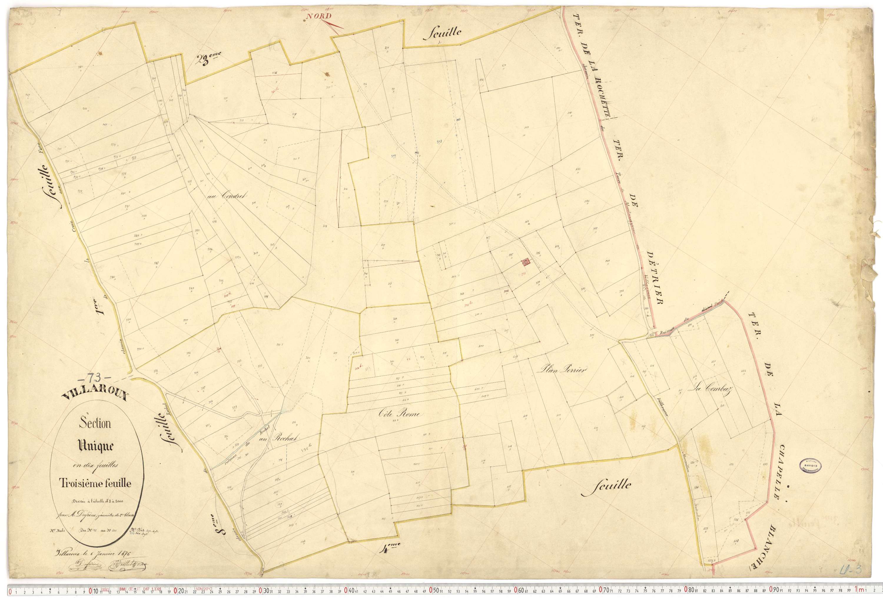 Villaroux - Plans cadastraux du premier cadastre français.