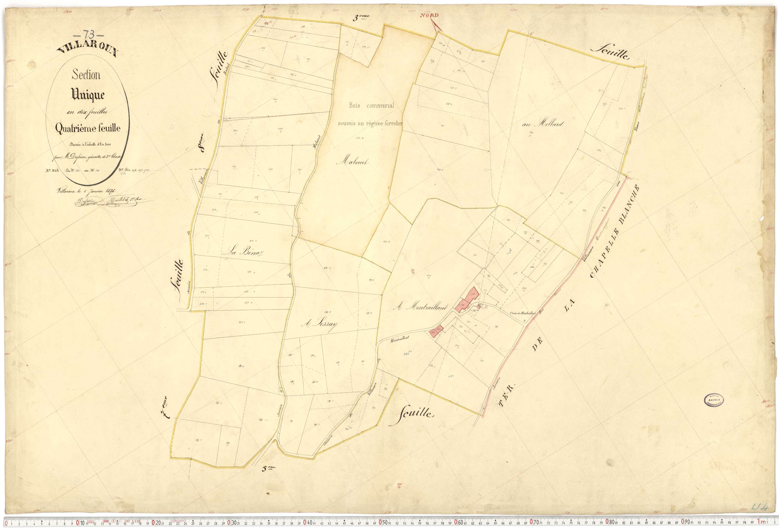 Villaroux - Plans cadastraux du premier cadastre français.