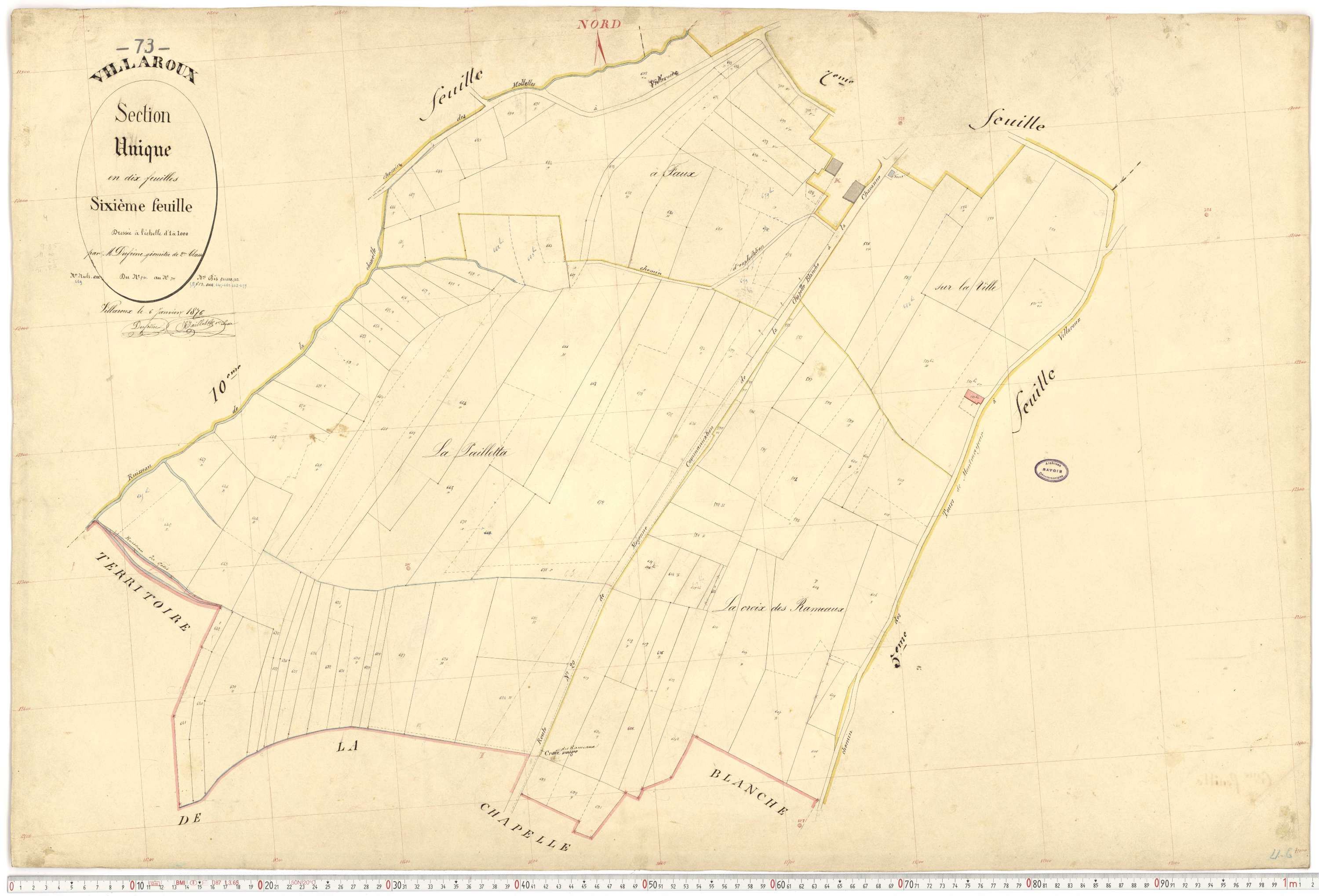 Villaroux - Plans cadastraux du premier cadastre français.