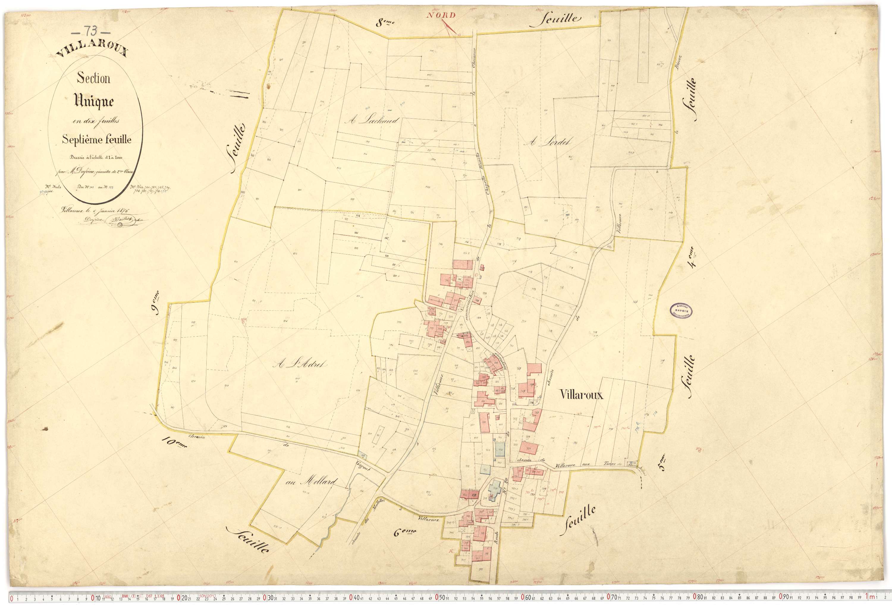 Villaroux - Plans cadastraux du premier cadastre français.