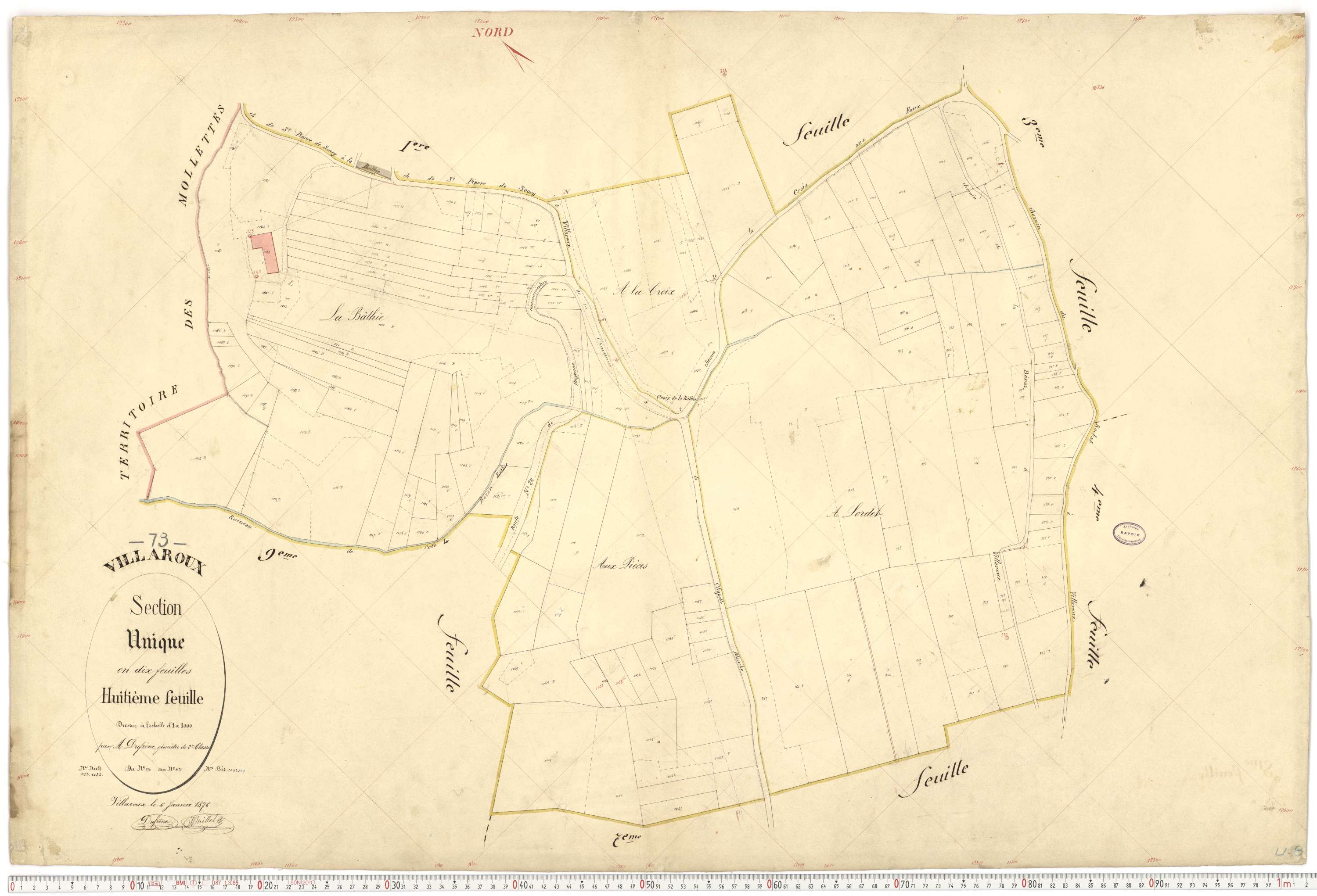 Villaroux - Plans cadastraux du premier cadastre français.