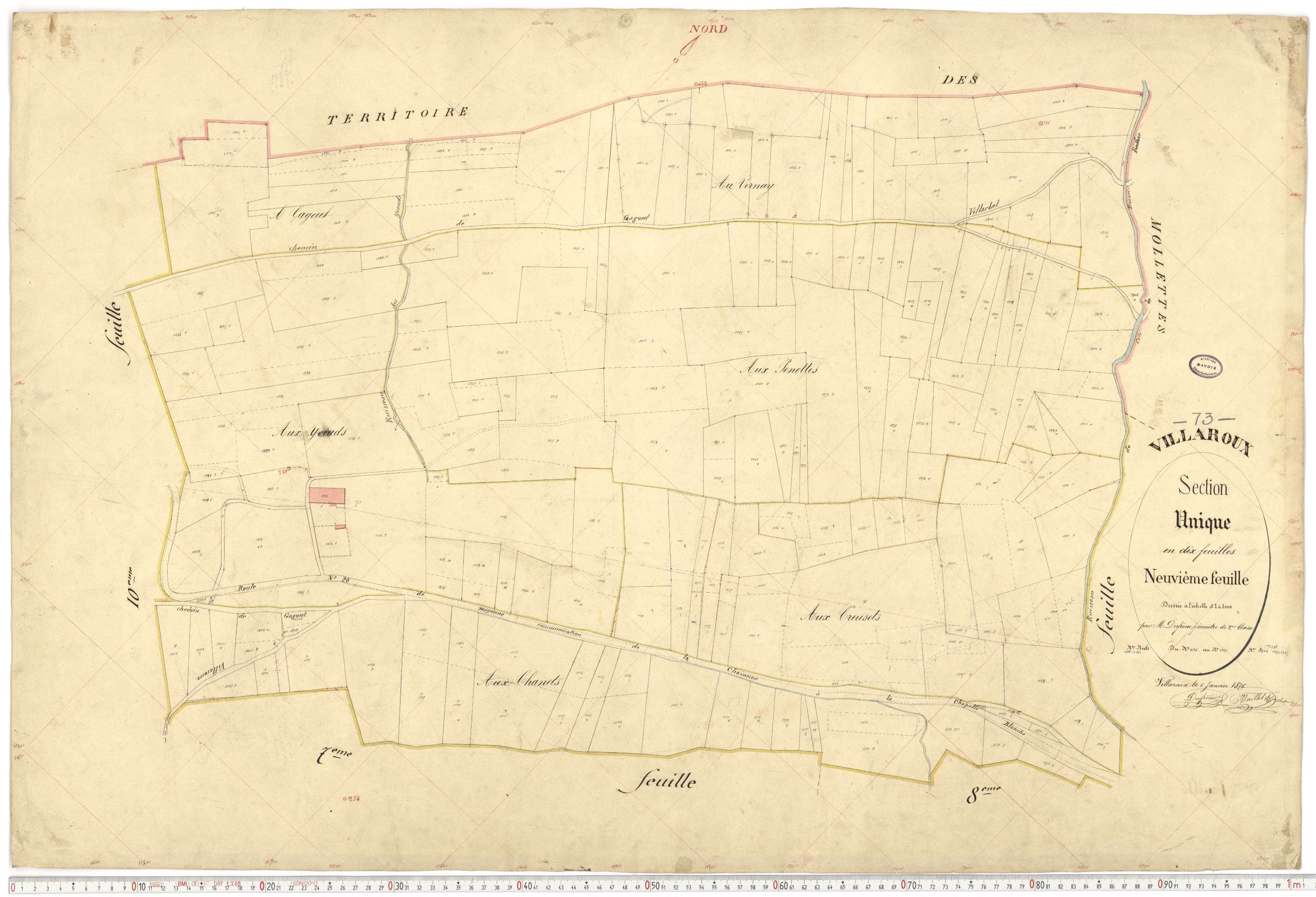 Villaroux - Plans cadastraux du premier cadastre français.