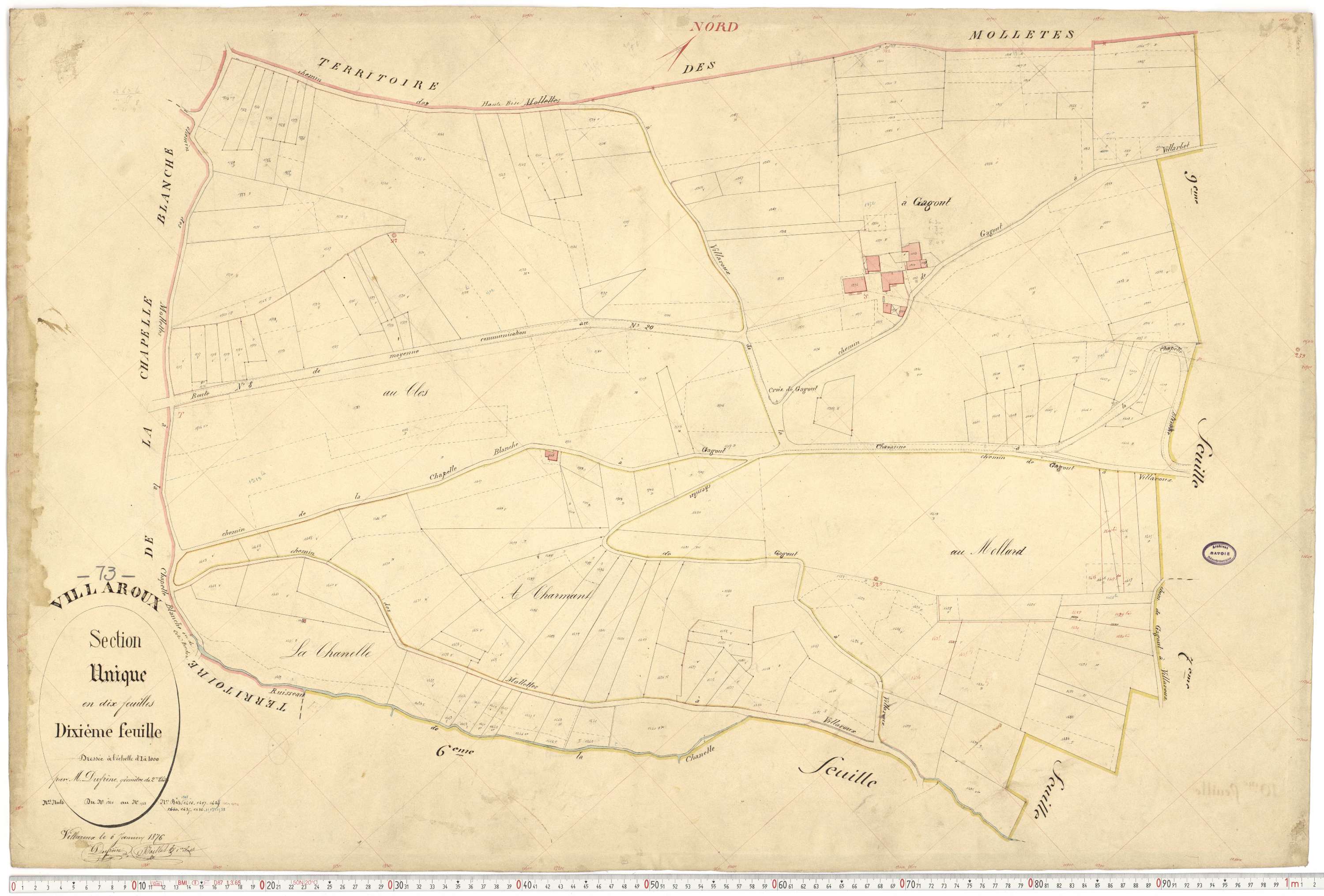 Villaroux - Plans cadastraux du premier cadastre français.
