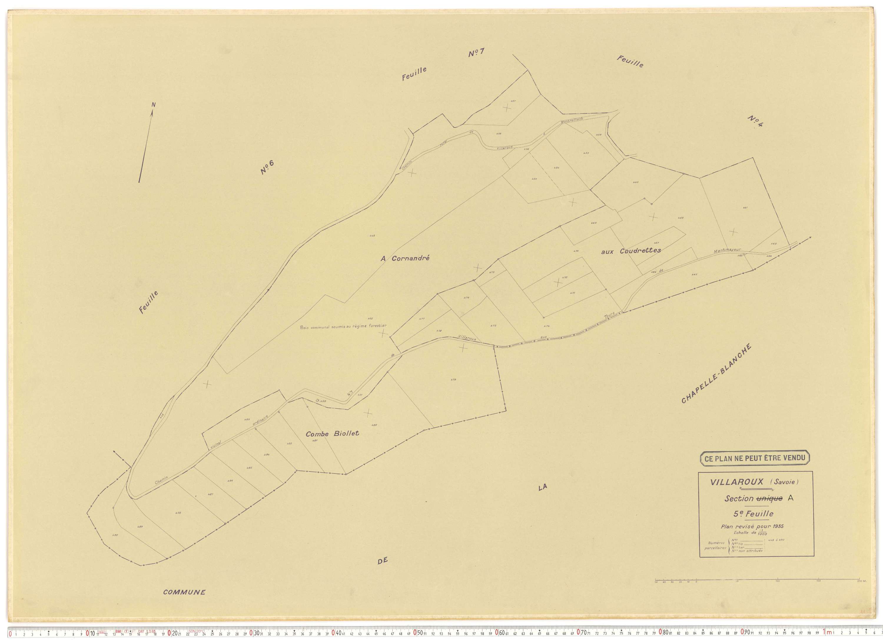 Villaroux - Plans cadastraux du cadastre rénové.