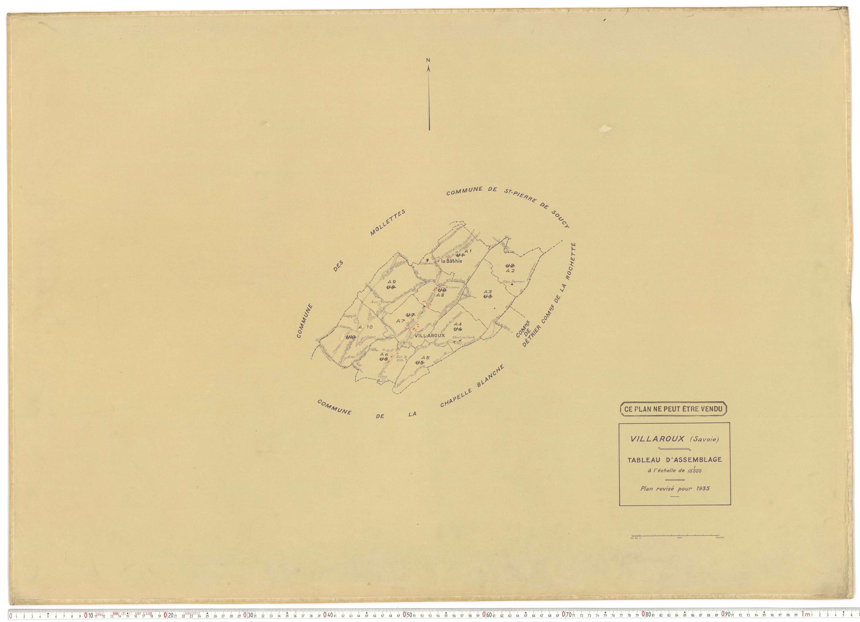 Villaroux - Plans cadastraux du cadastre rénové.