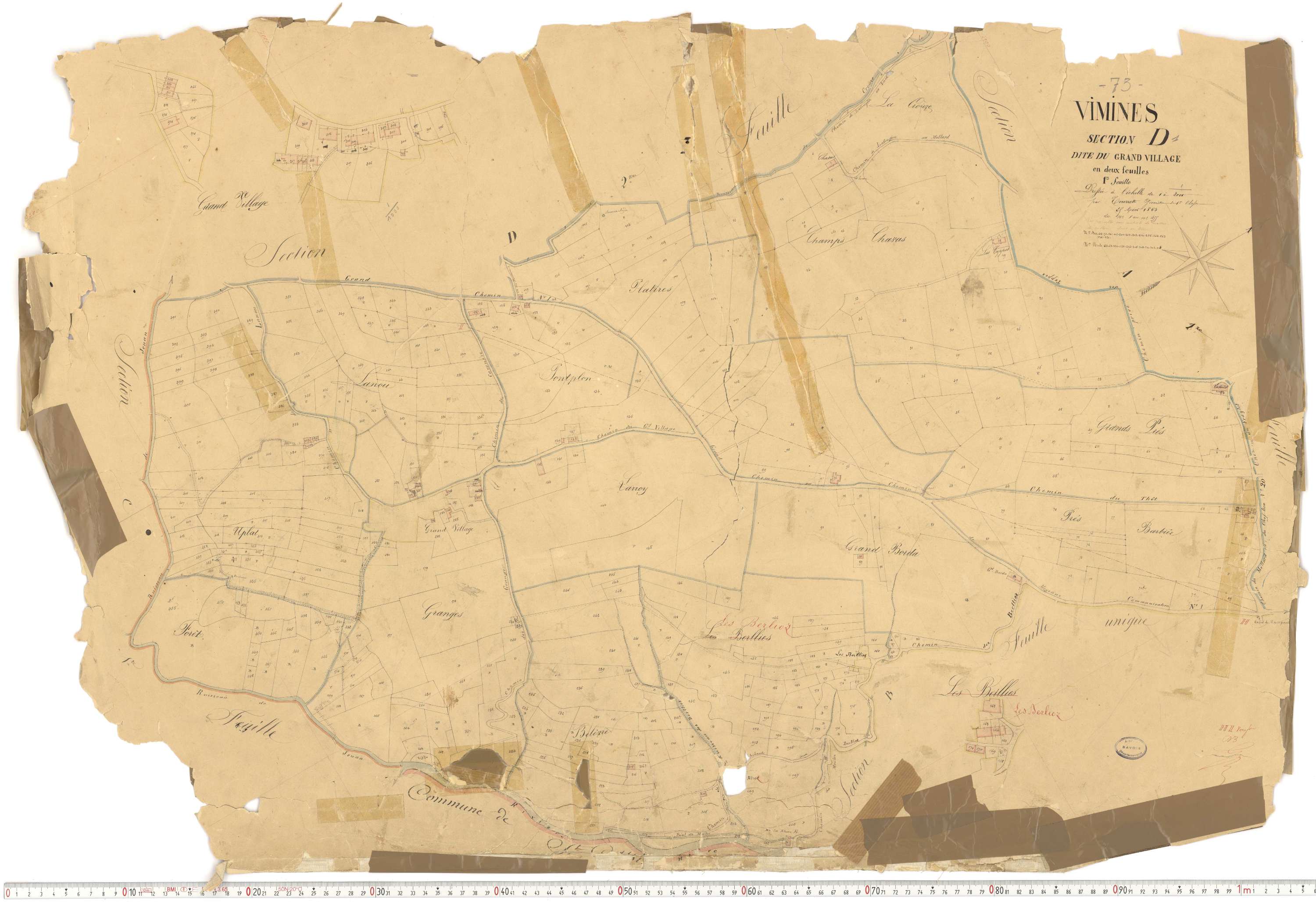 Vimines - Cadastre français (1863).