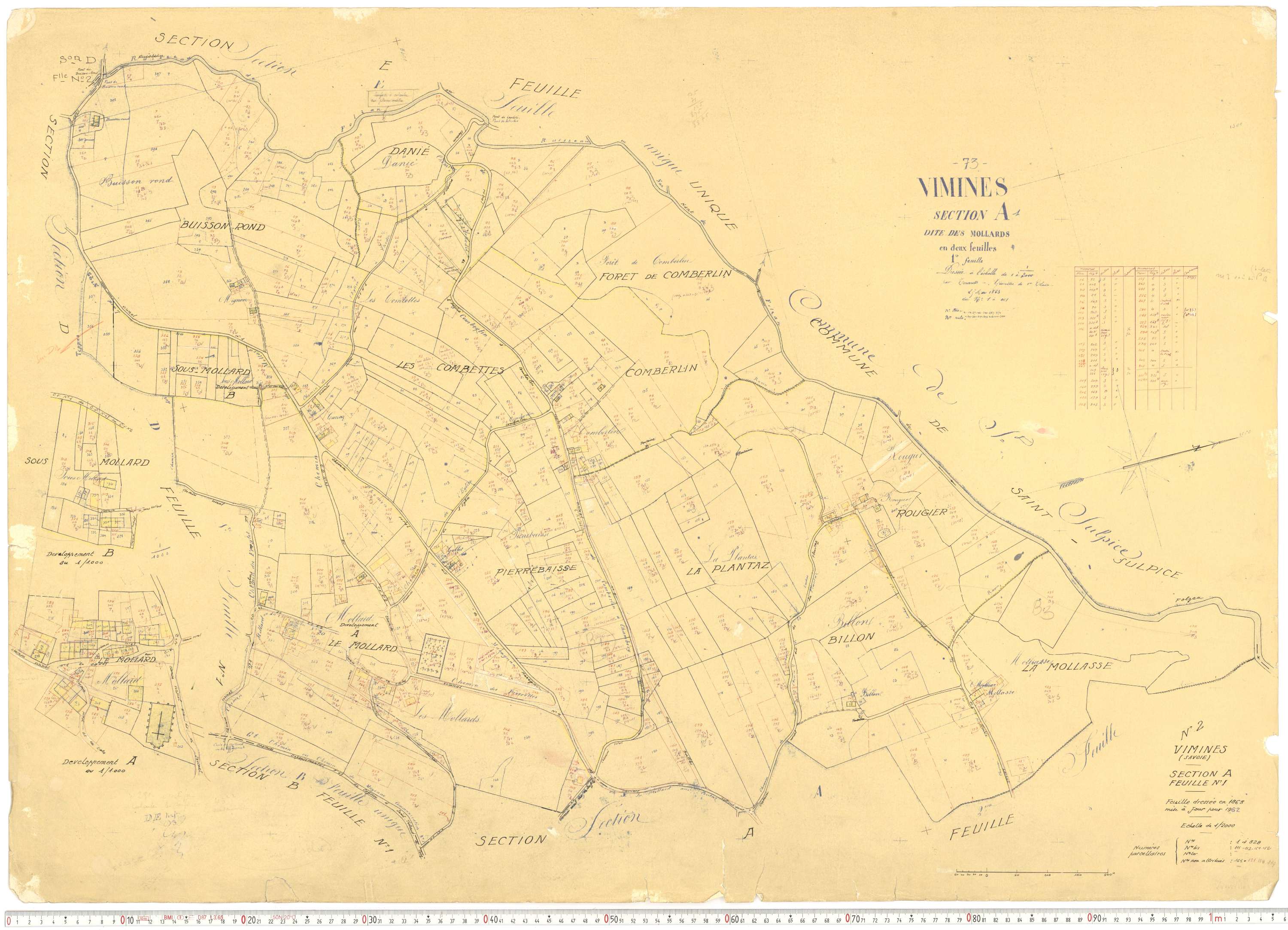 Vimines - Cadastre rénové, version de travail (1962).