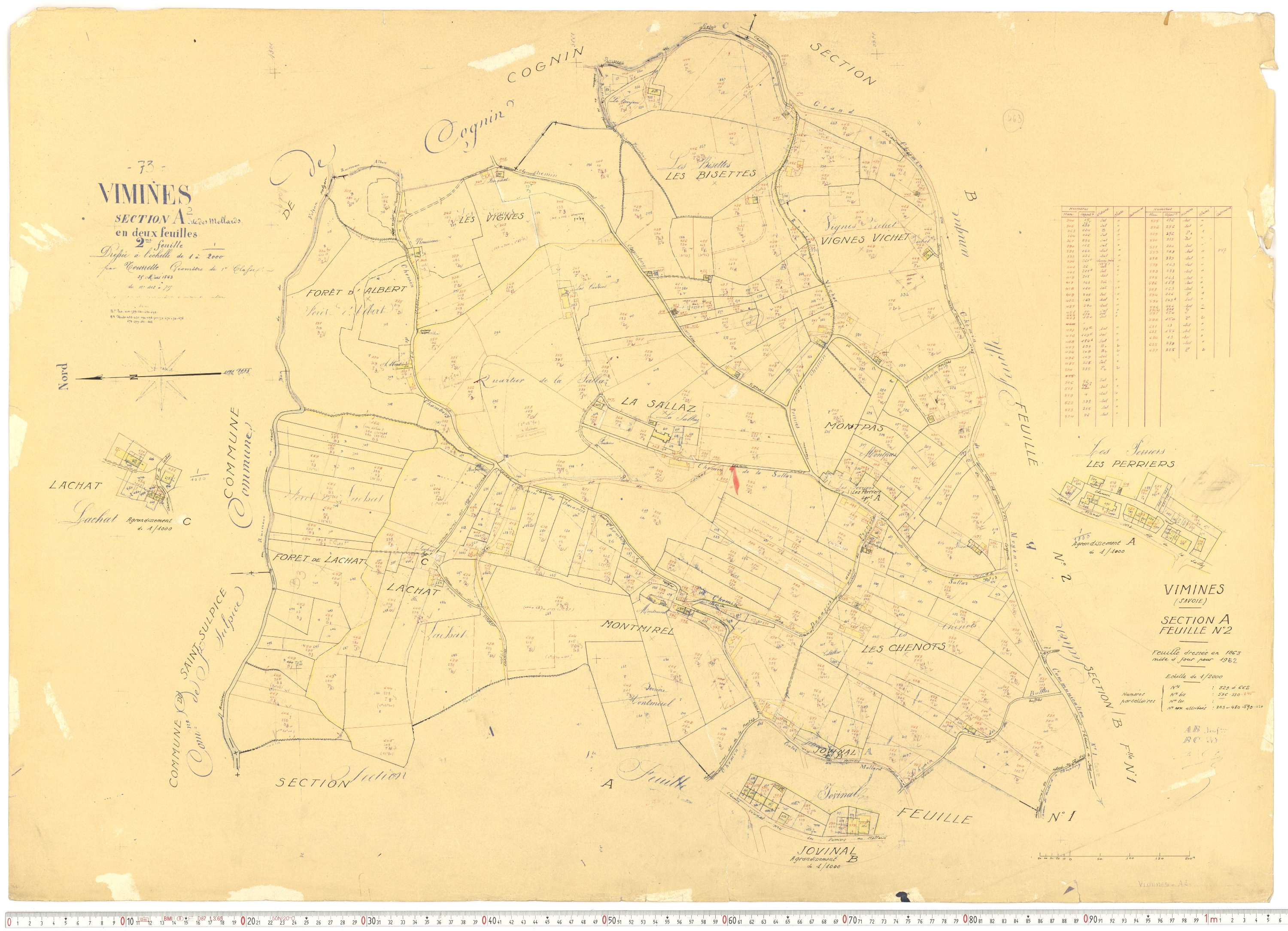 Vimines - Cadastre rénové, version de travail (1962).