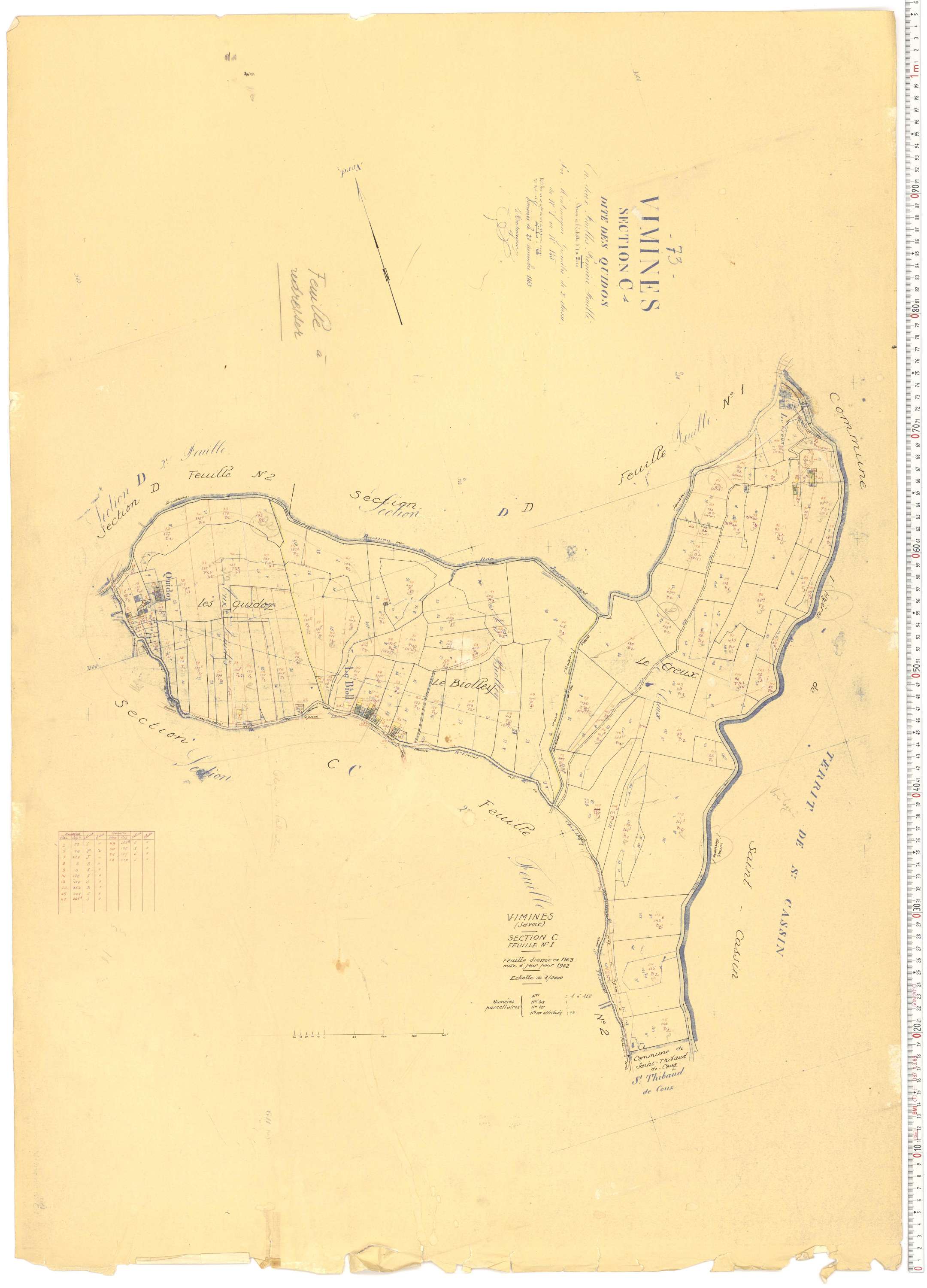 Vimines - Cadastre rénové, version de travail (1962).