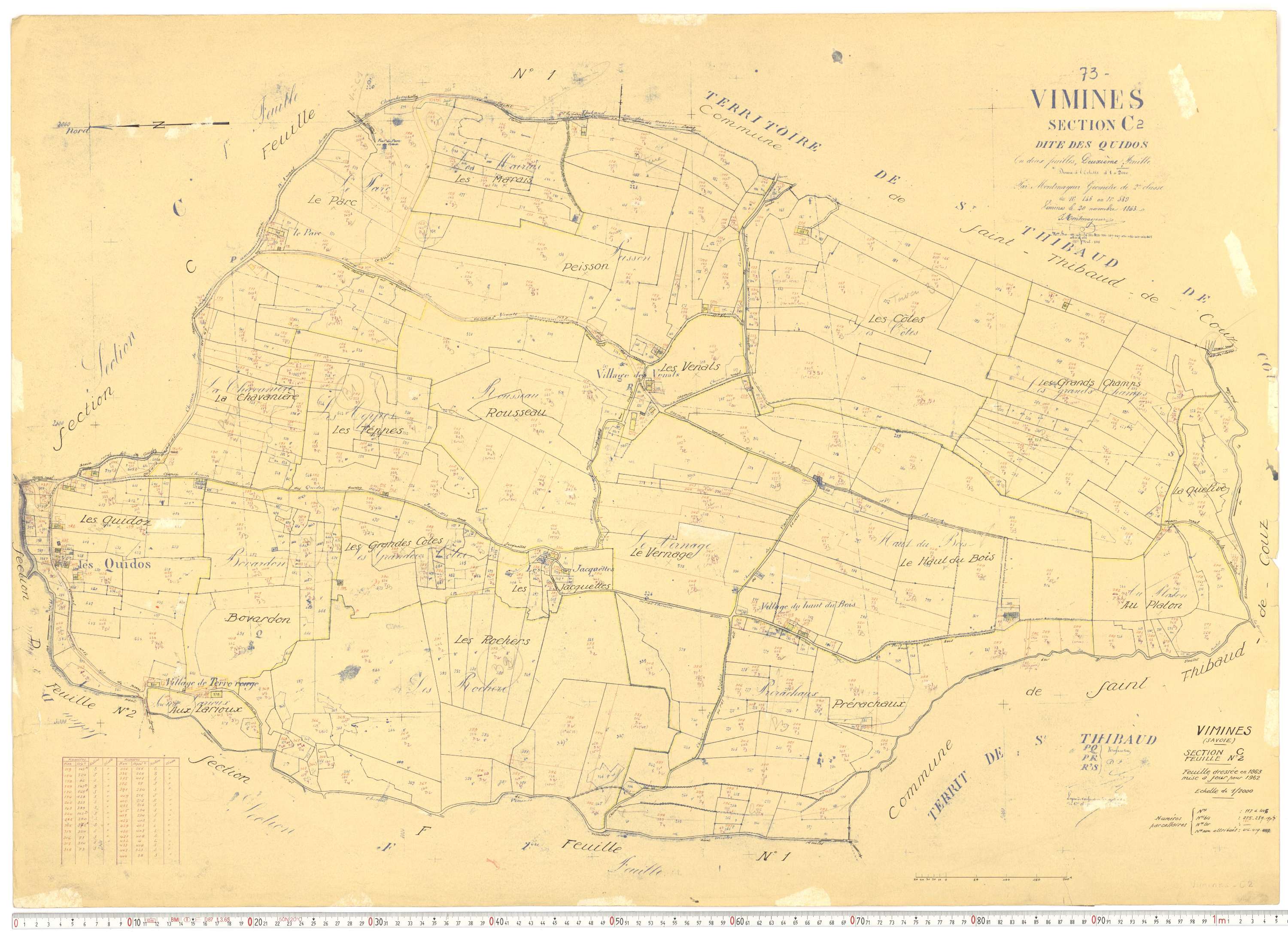 Vimines - Cadastre rénové, version de travail (1962).