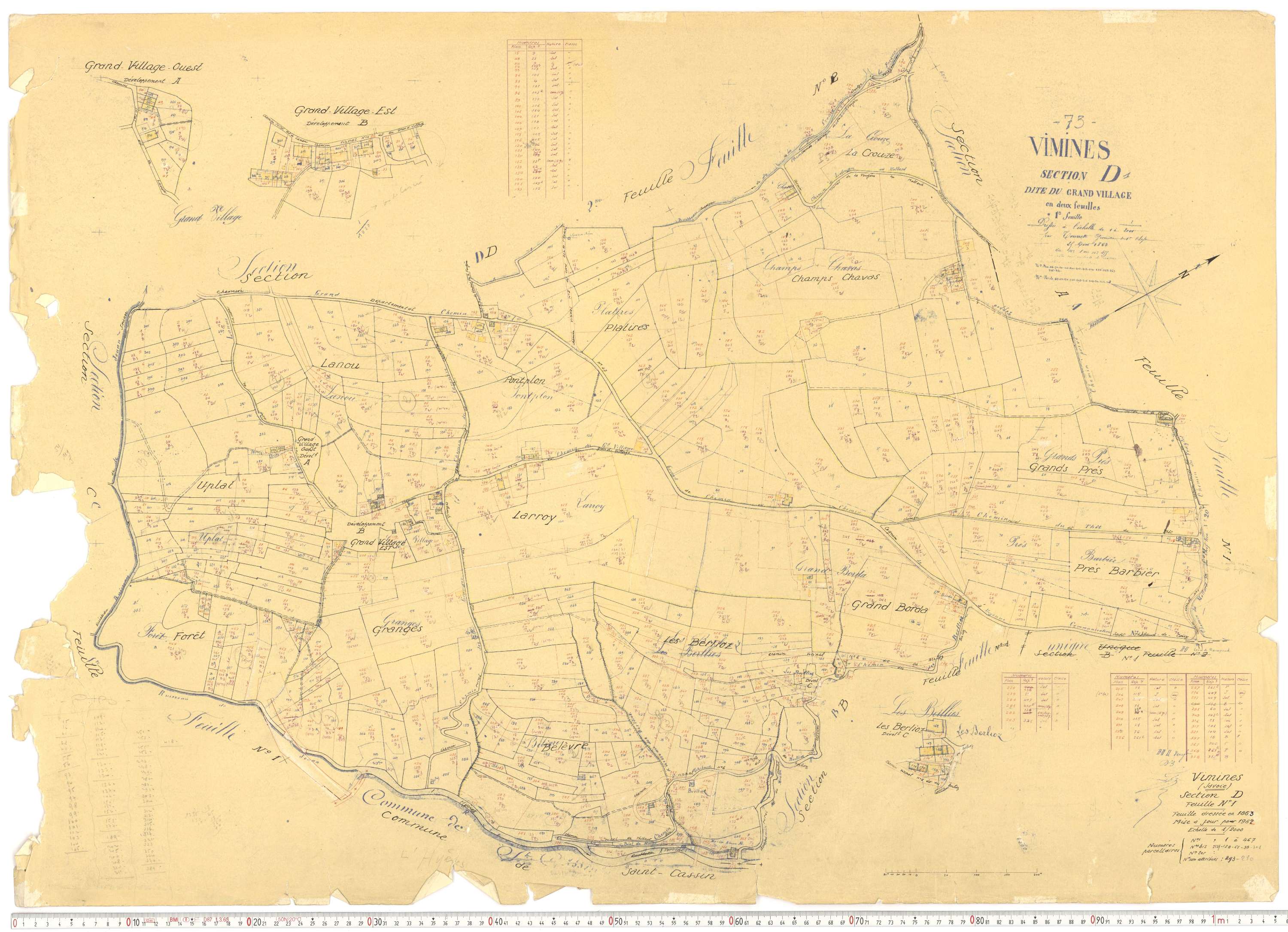 Vimines - Cadastre rénové, version de travail (1962).