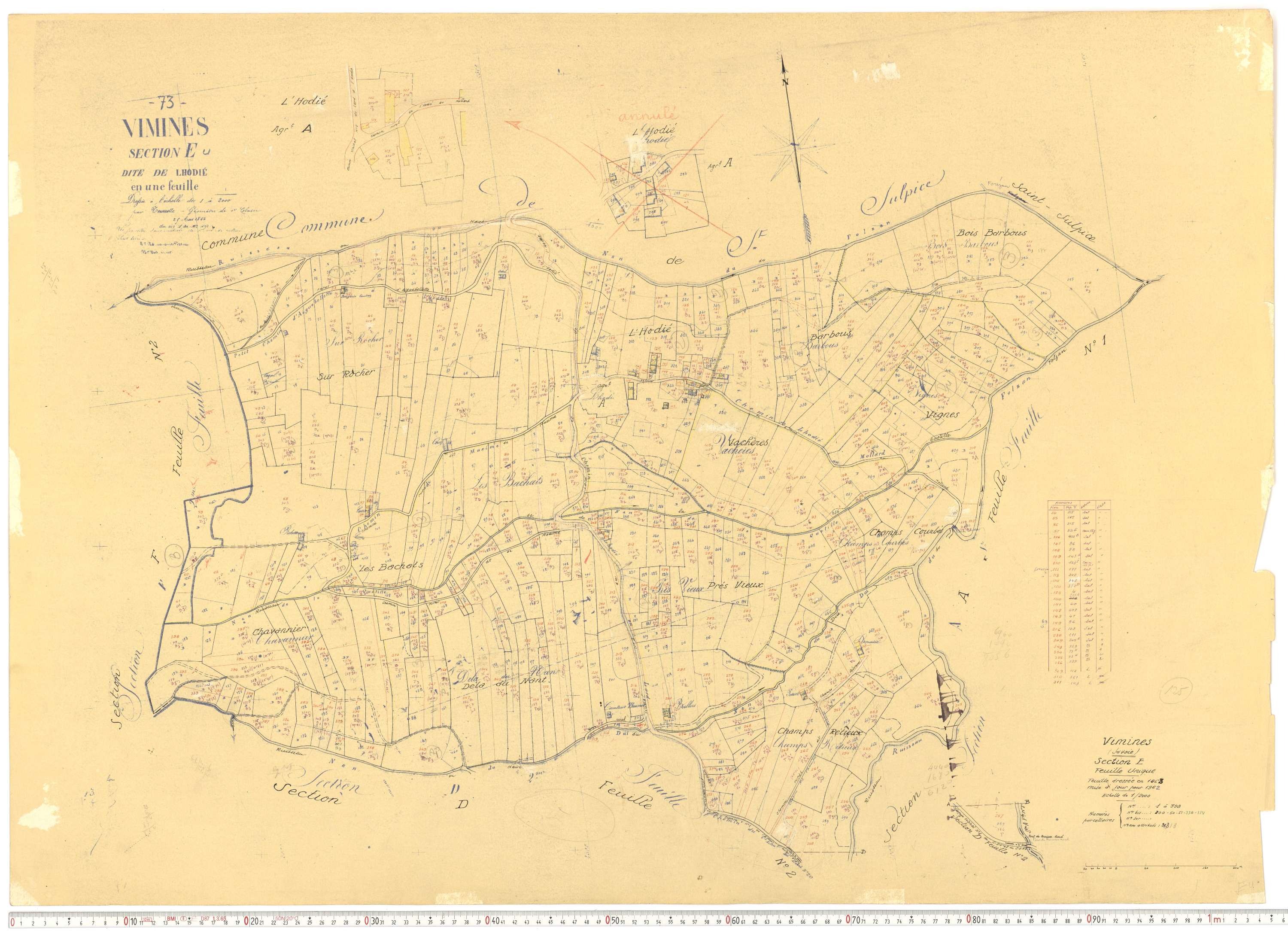 Vimines - Cadastre rénové, version de travail (1962).