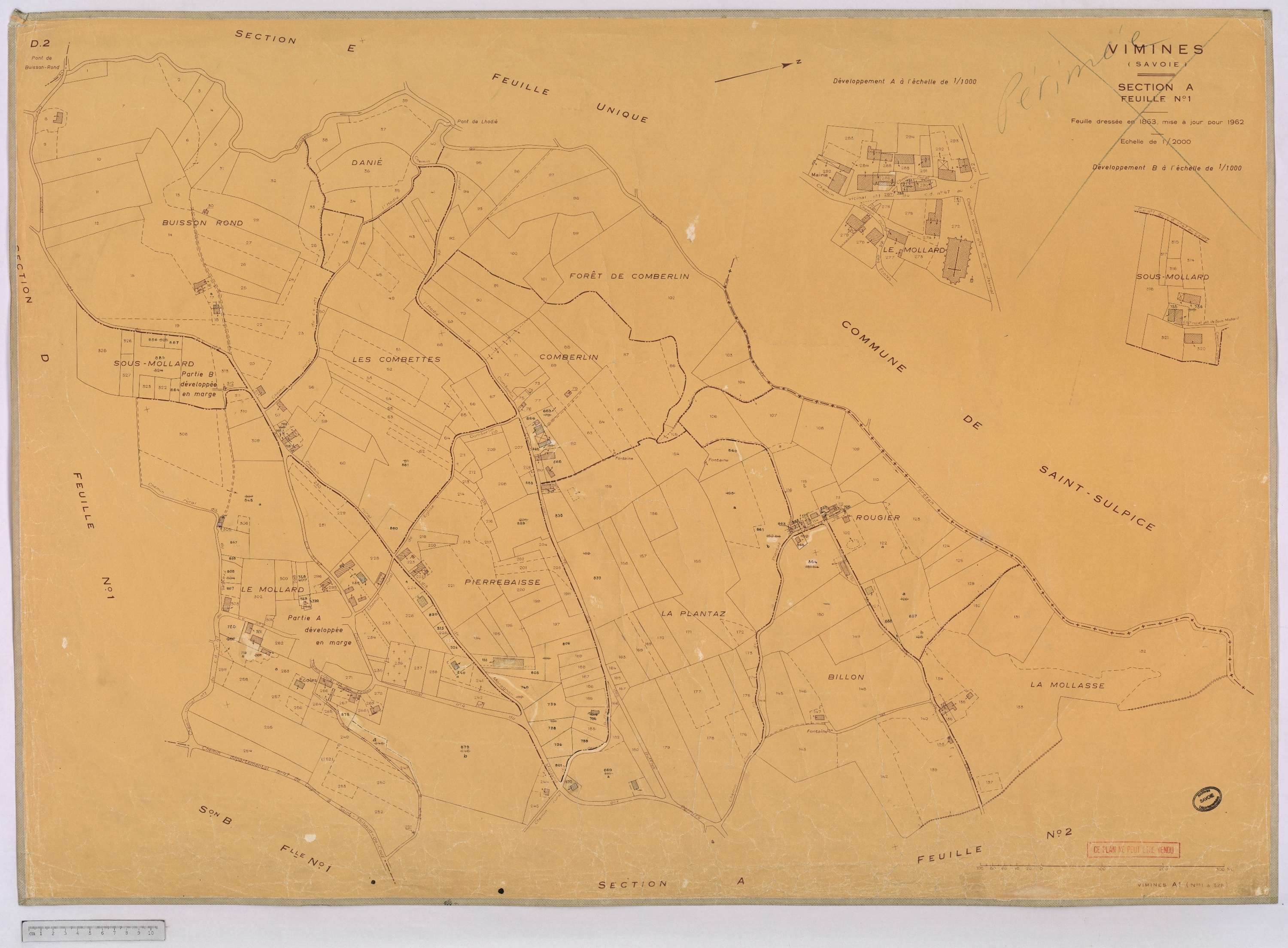 Vimines - Cadastre rénové, version définitive (1962).