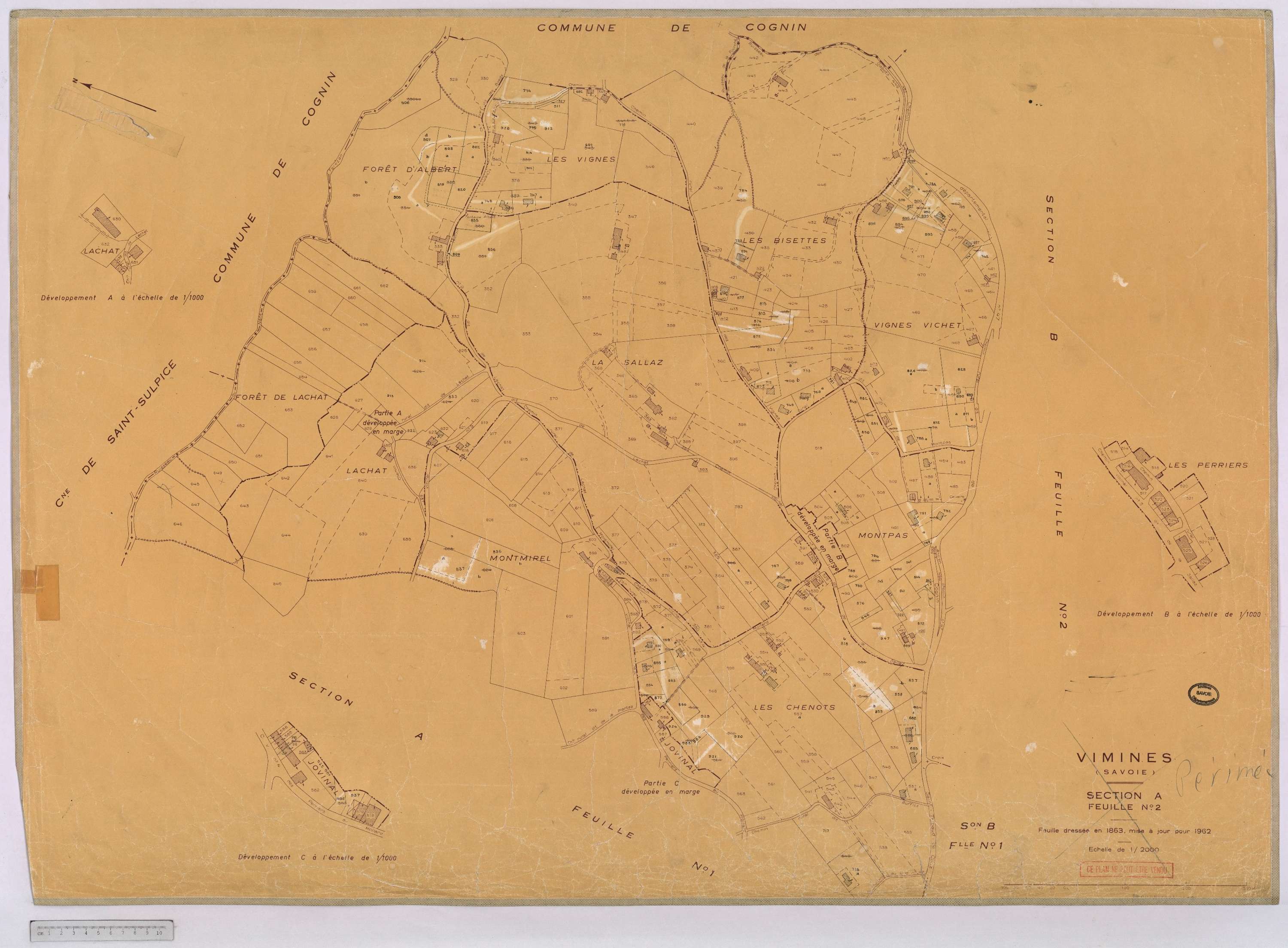 Vimines - Cadastre rénové, version définitive (1962).
