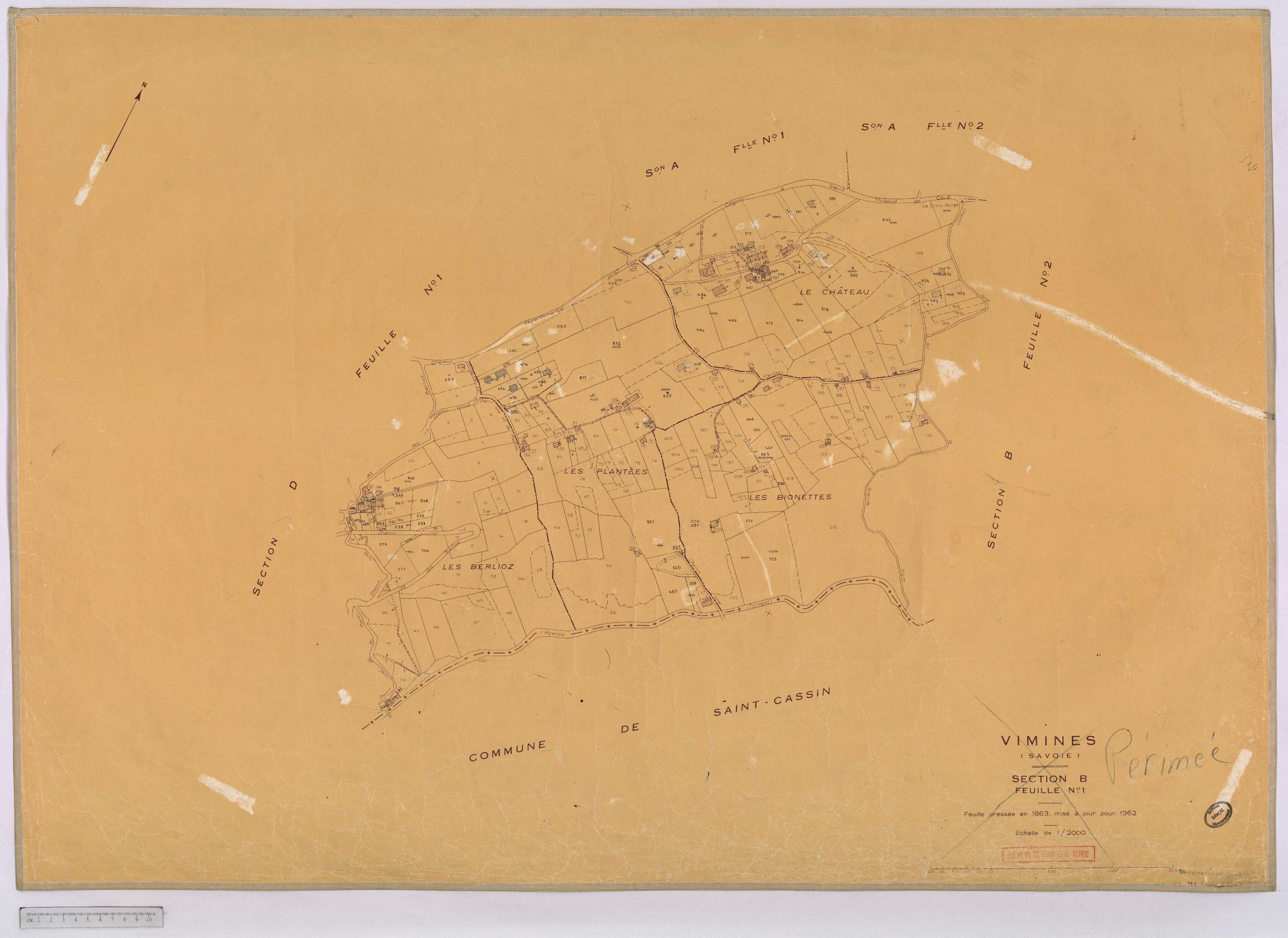 Vimines - Cadastre rénové, version définitive (1962).