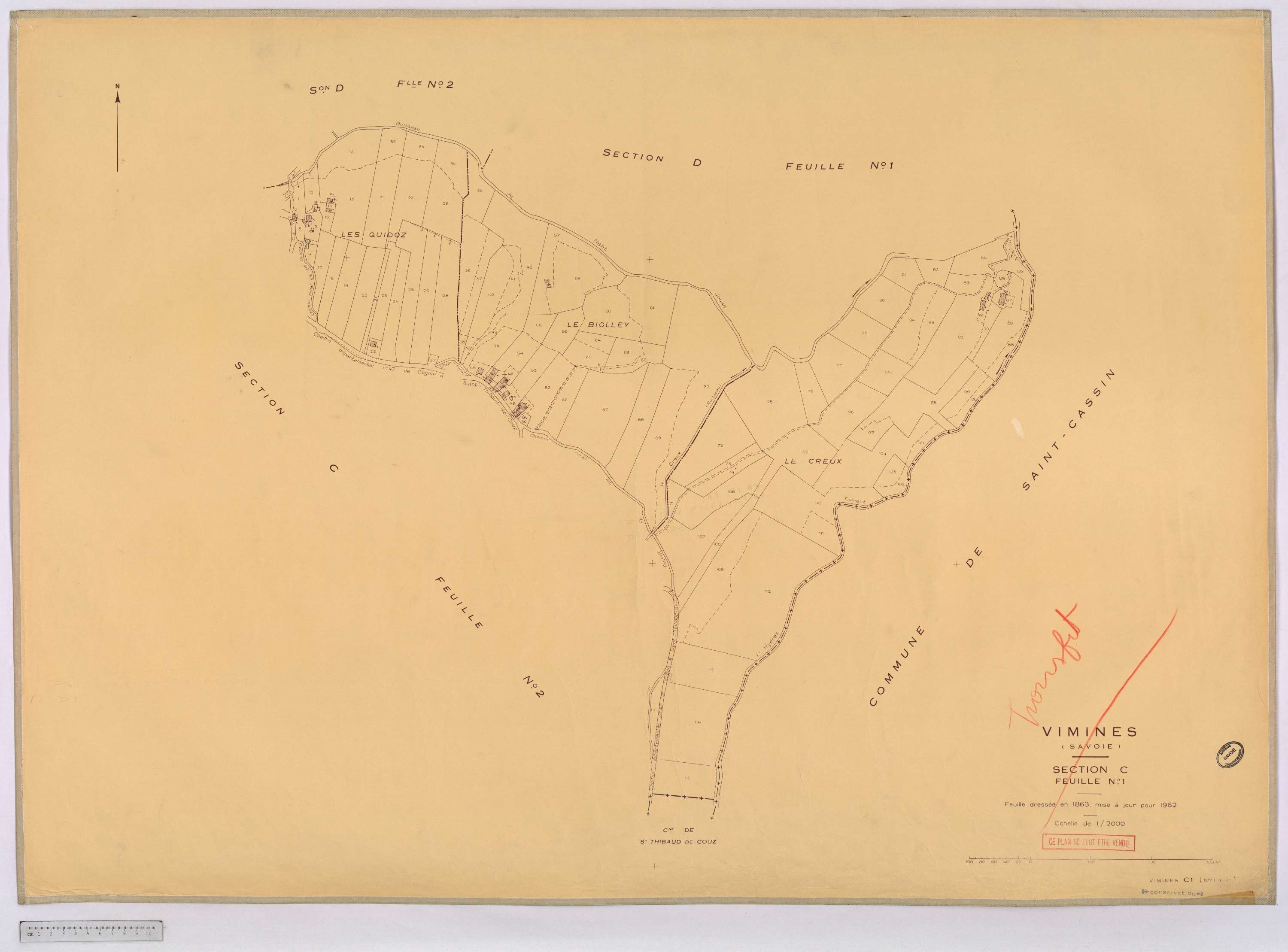 Vimines - Cadastre rénové, version définitive (1962).