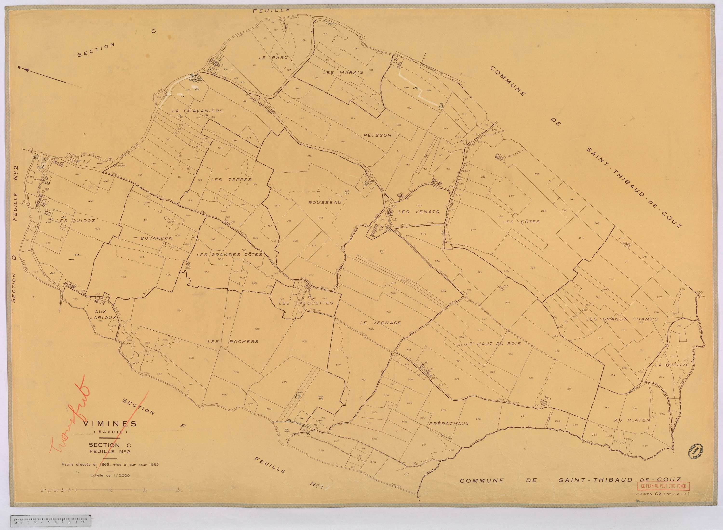 Vimines - Cadastre rénové, version définitive (1962).