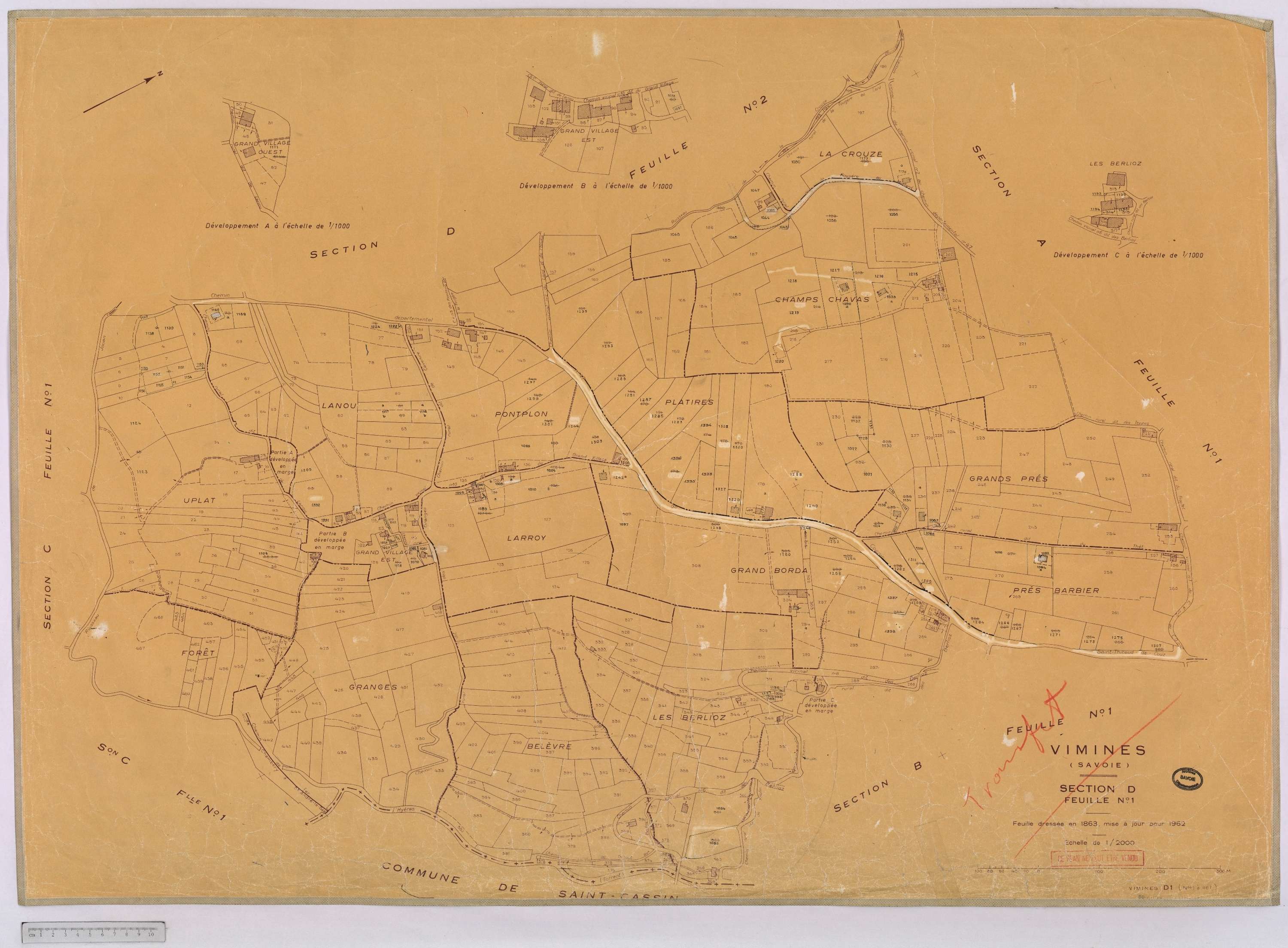 Vimines - Cadastre rénové, version définitive (1962).