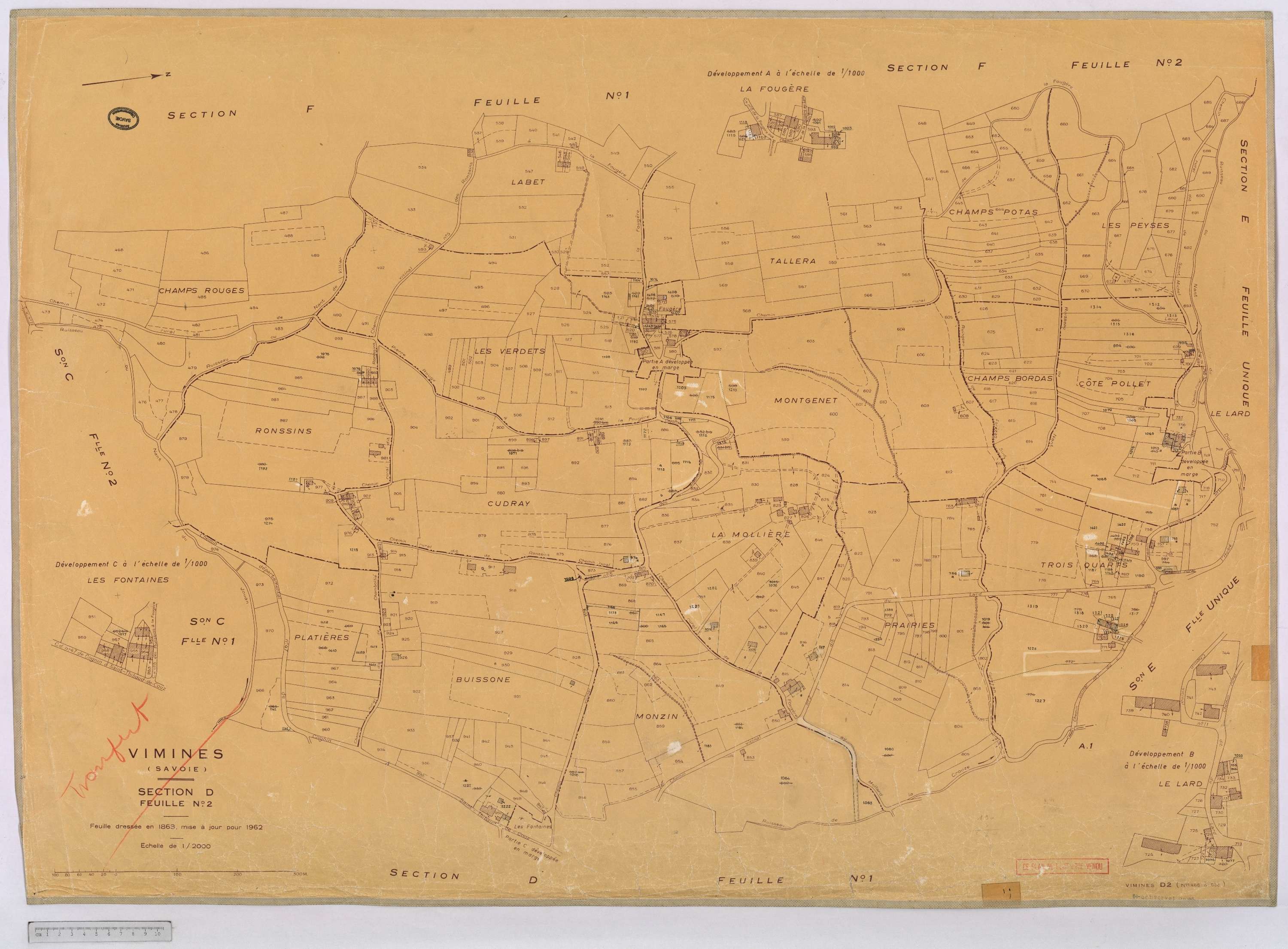 Vimines - Cadastre rénové, version définitive (1962).