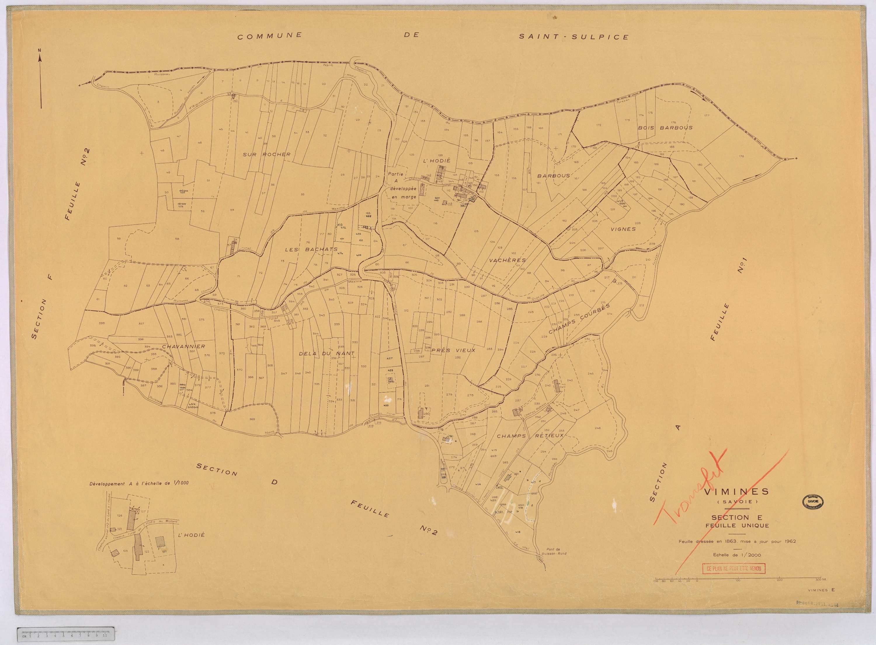 Vimines - Cadastre rénové, version définitive (1962).
