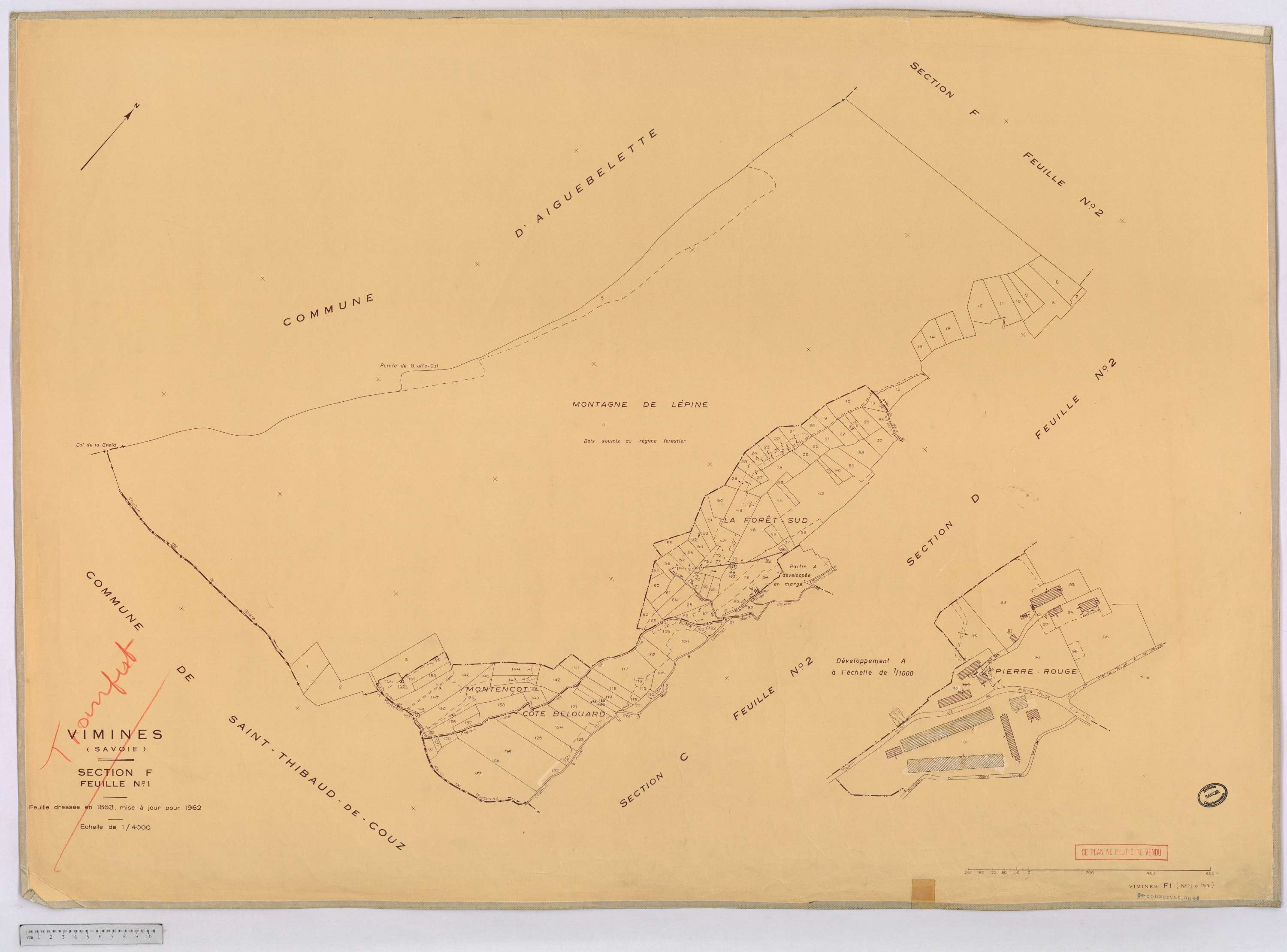 Vimines - Cadastre rénové, version définitive (1962).