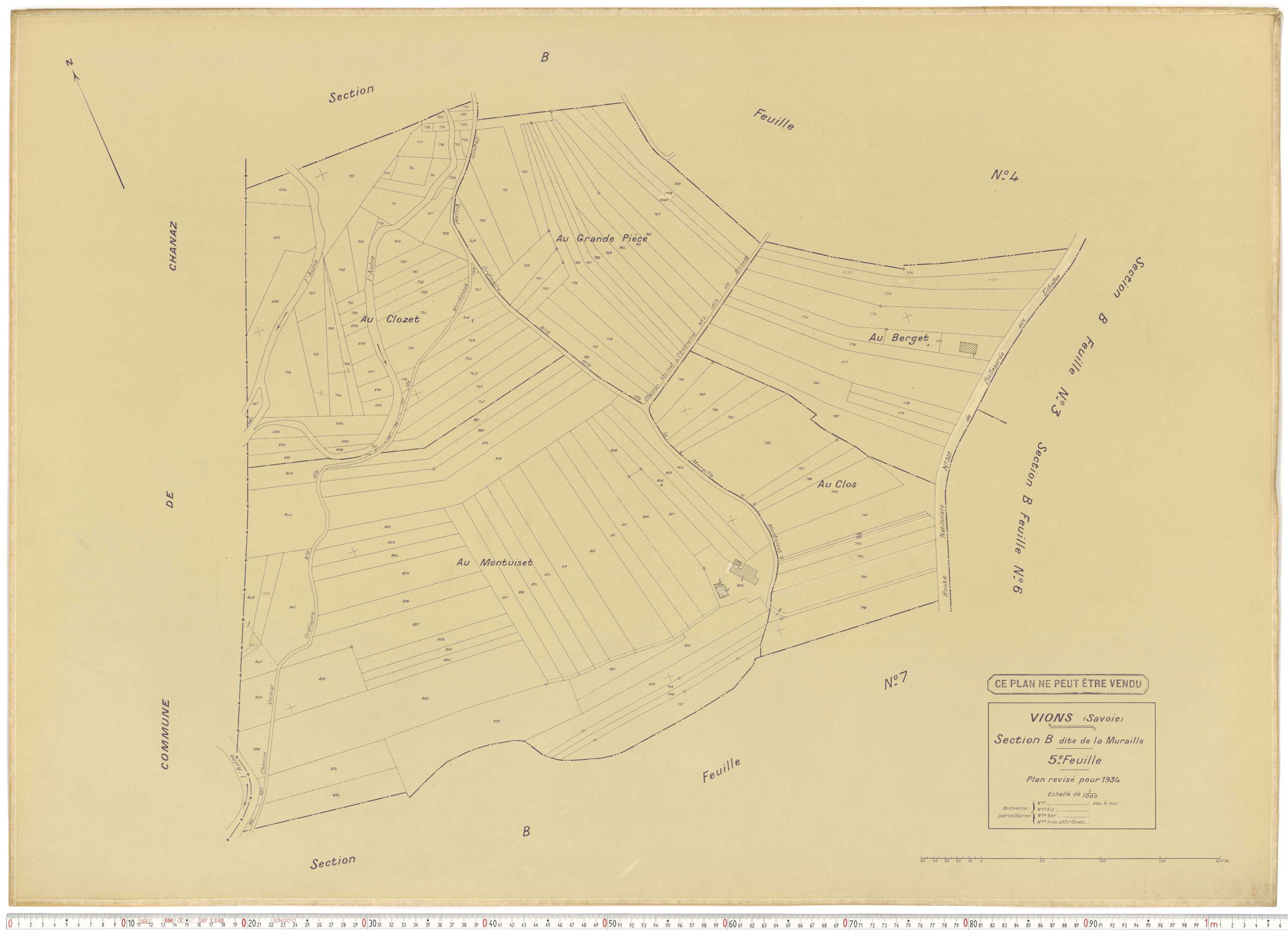 Vions - Cadastre rénové (1934).