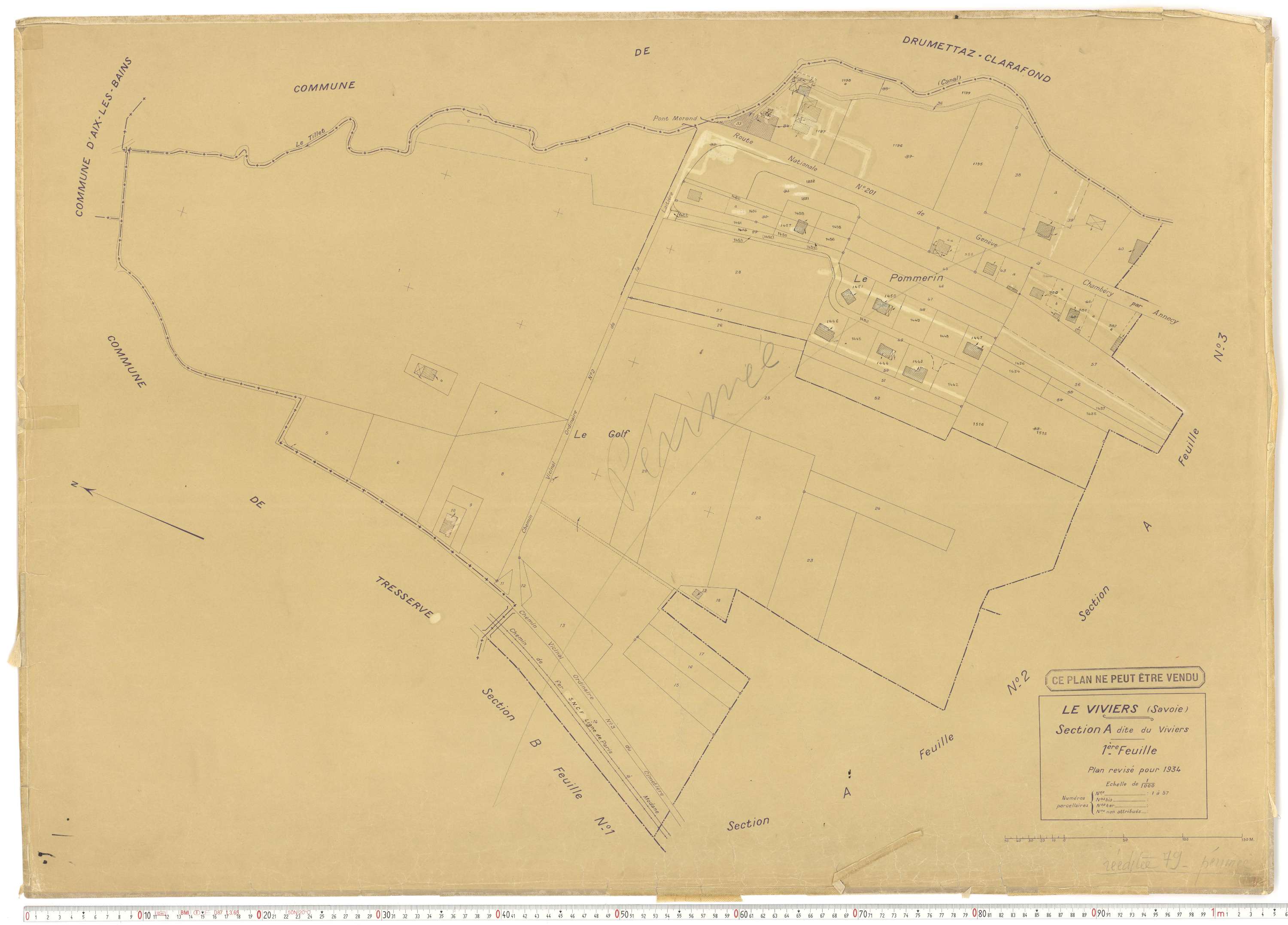 Viviers-du-Lac - Cadastre rénové (1934).