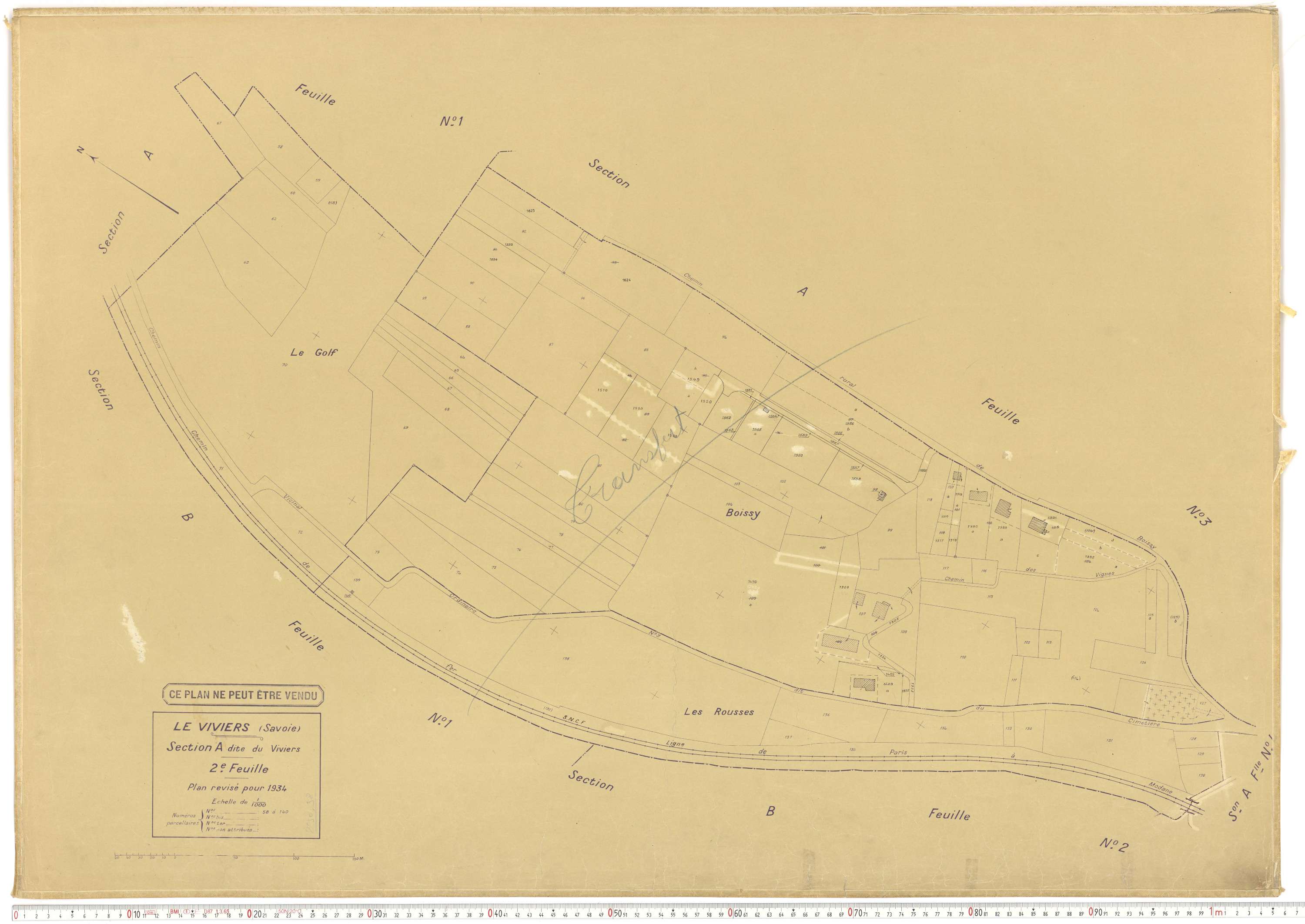 Viviers-du-Lac - Cadastre rénové (1934).