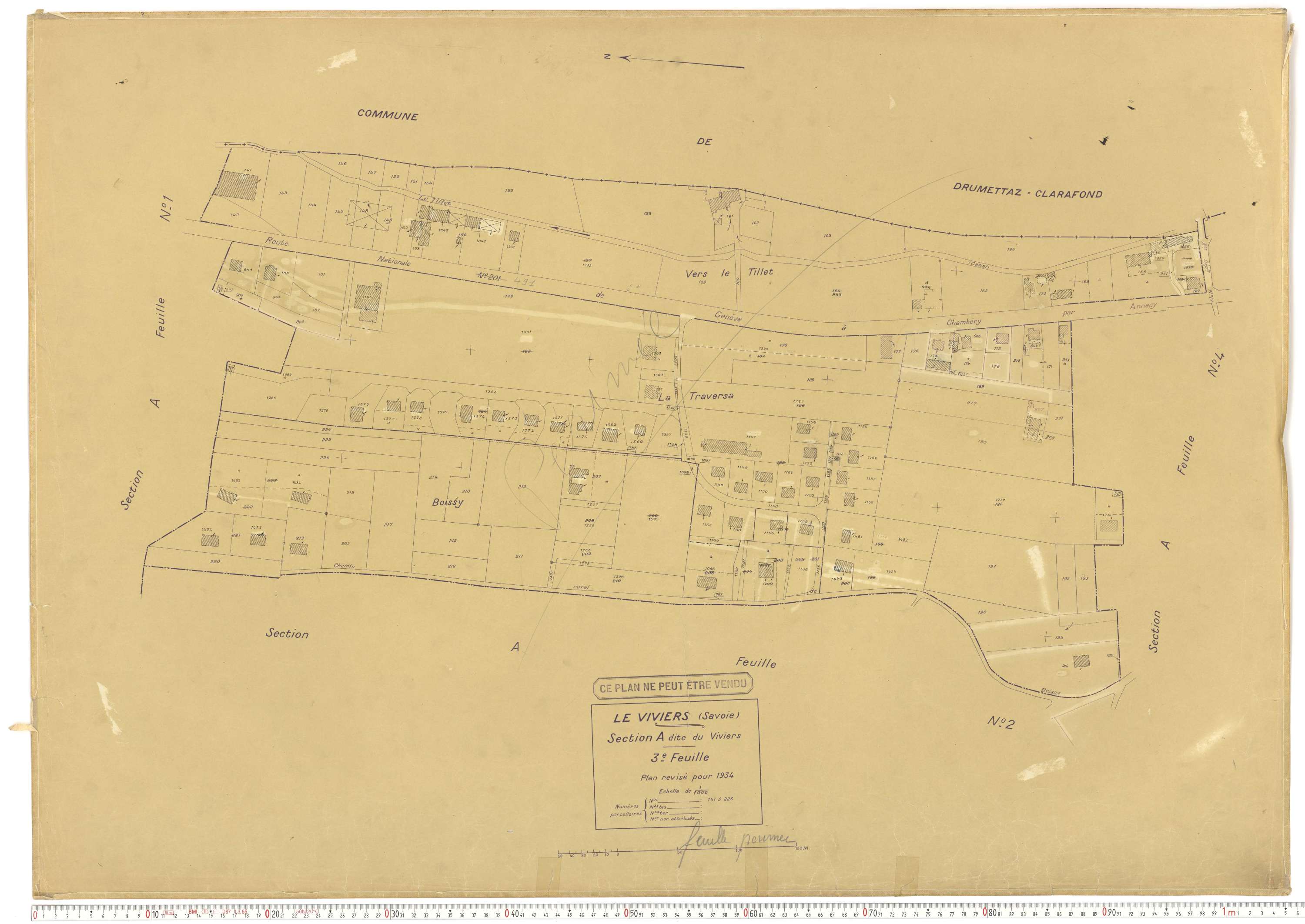 Viviers-du-Lac - Cadastre rénové (1934).