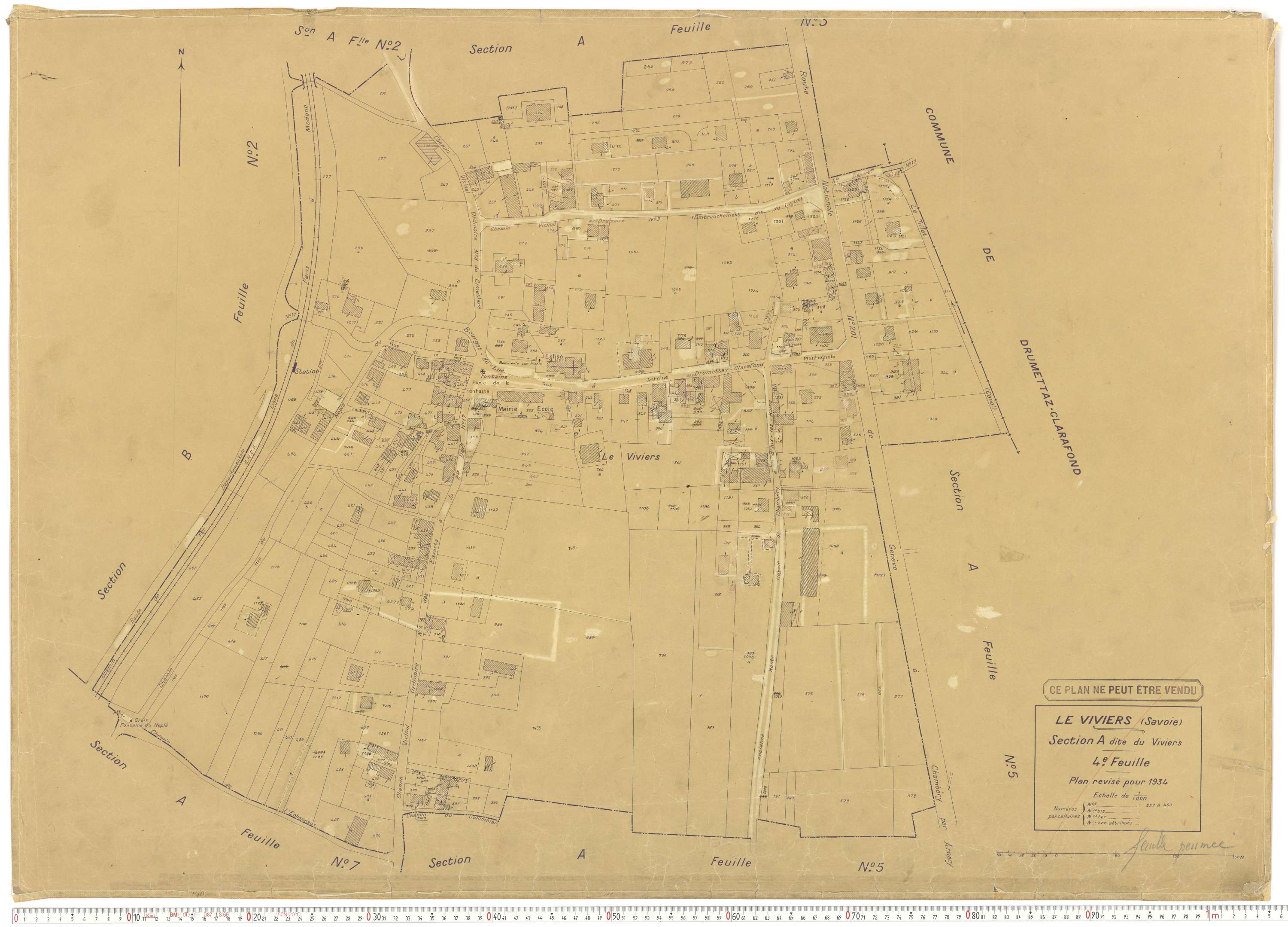 Viviers-du-Lac - Cadastre rénové (1934).