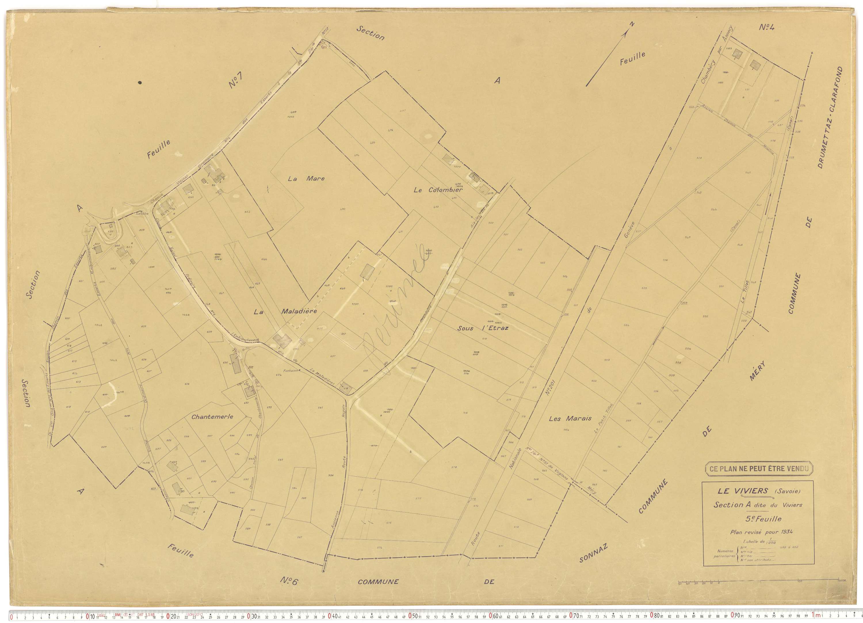 Viviers-du-Lac - Cadastre rénové (1934).