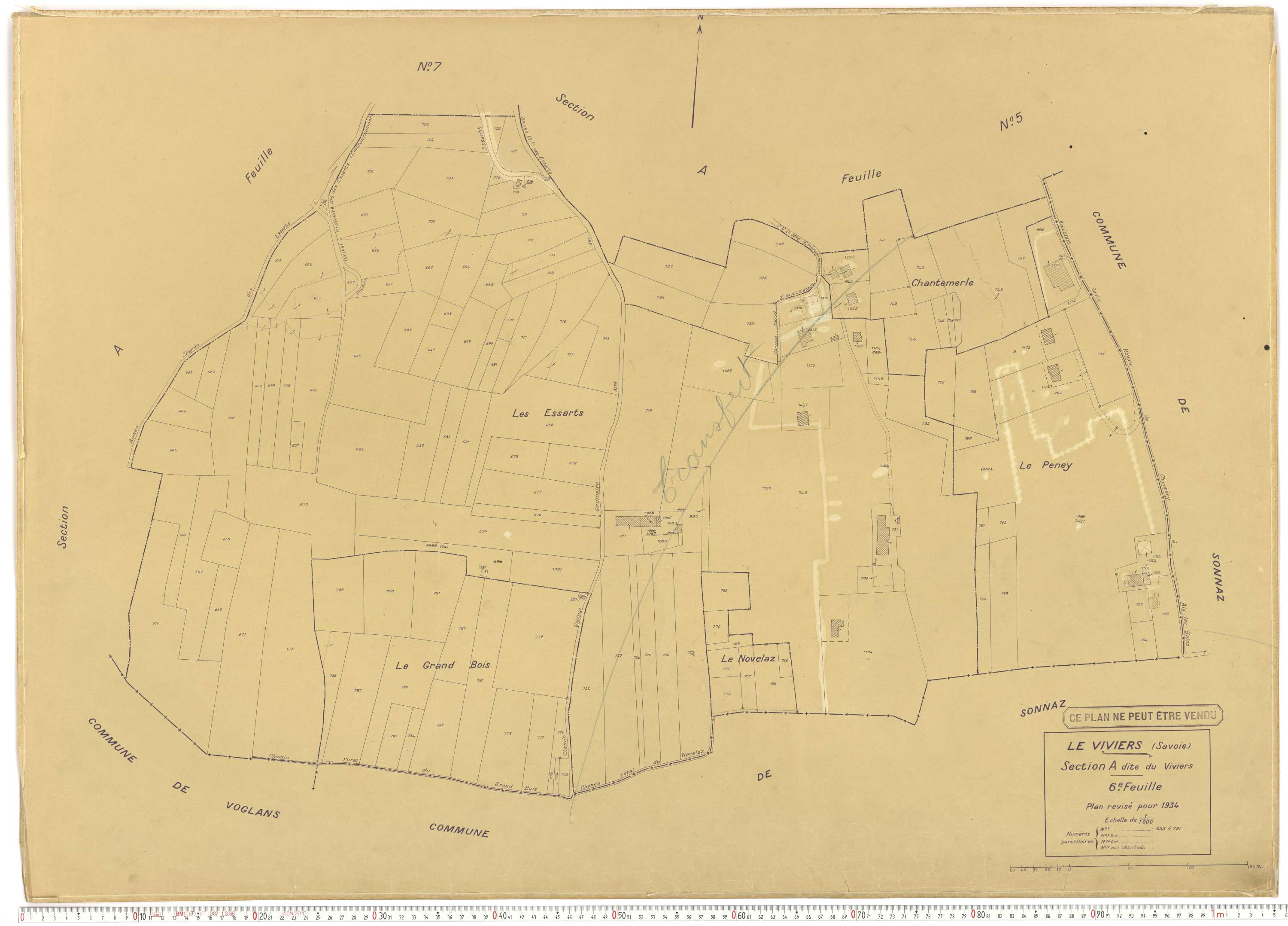 Viviers-du-Lac - Cadastre rénové (1934).