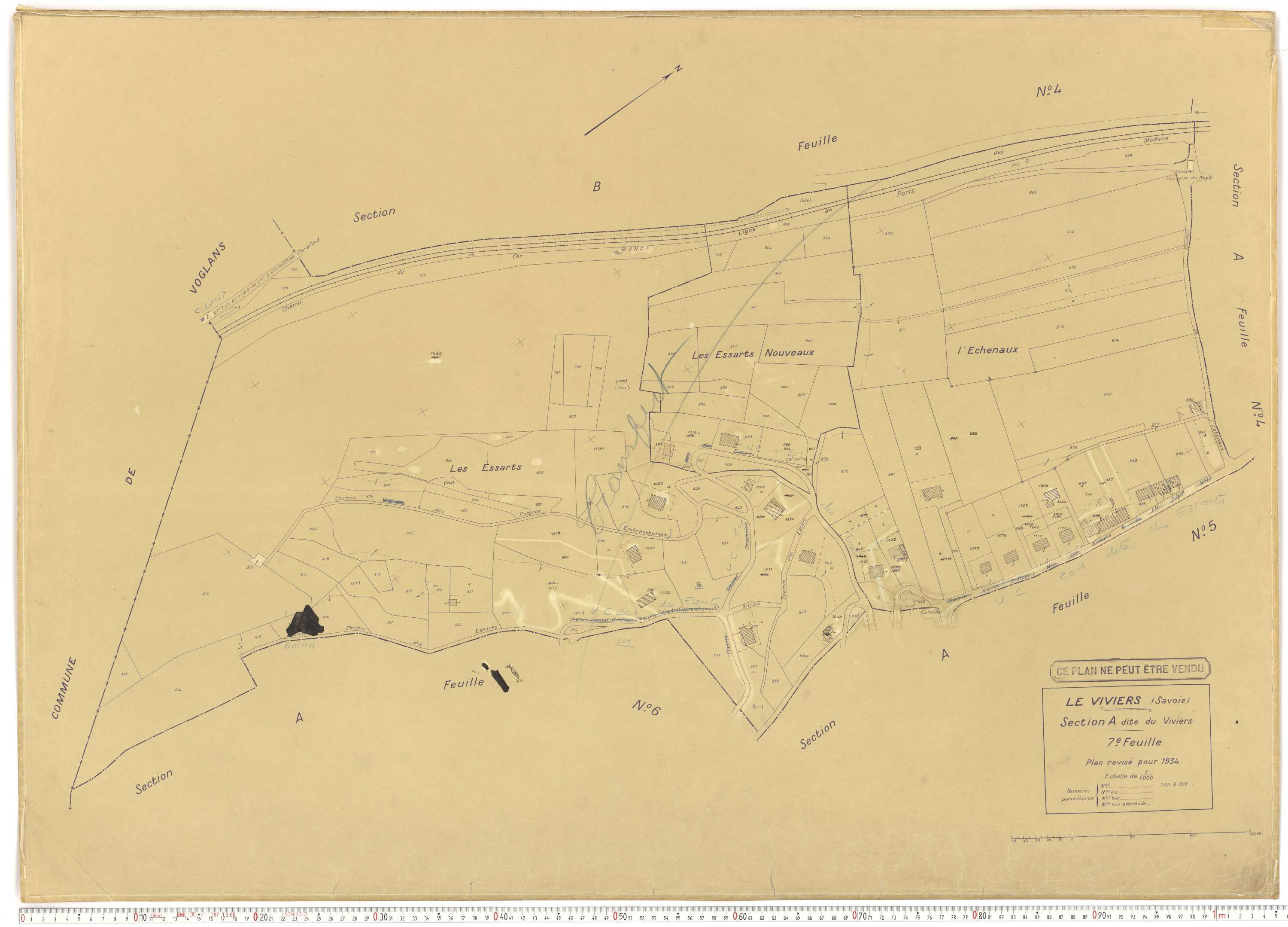 Viviers-du-Lac - Cadastre rénové (1934).