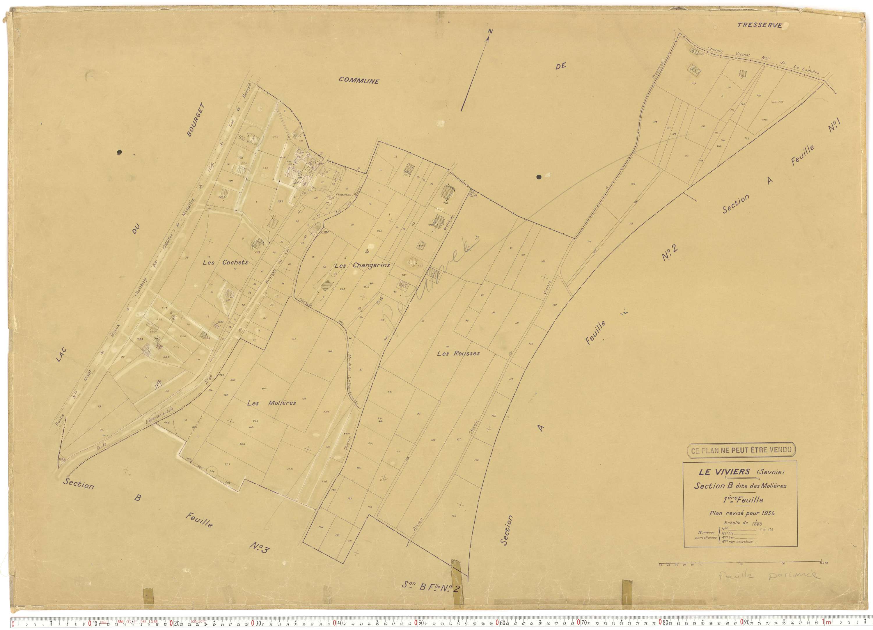 Viviers-du-Lac - Cadastre rénové (1934).