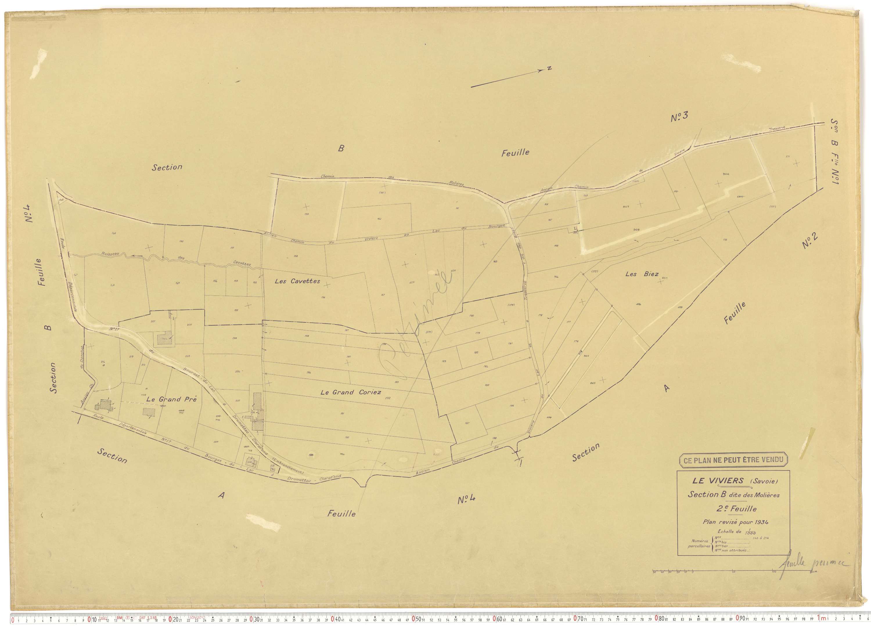 Viviers-du-Lac - Cadastre rénové (1934).