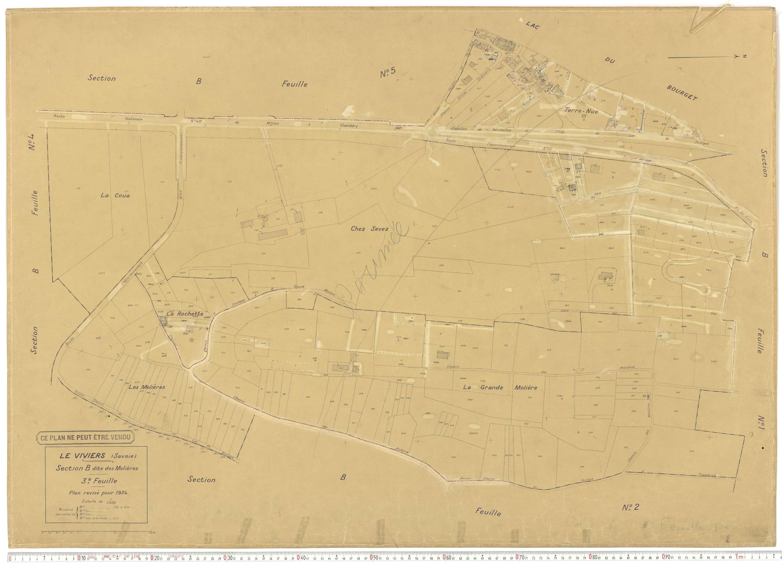 Viviers-du-Lac - Cadastre rénové (1934).