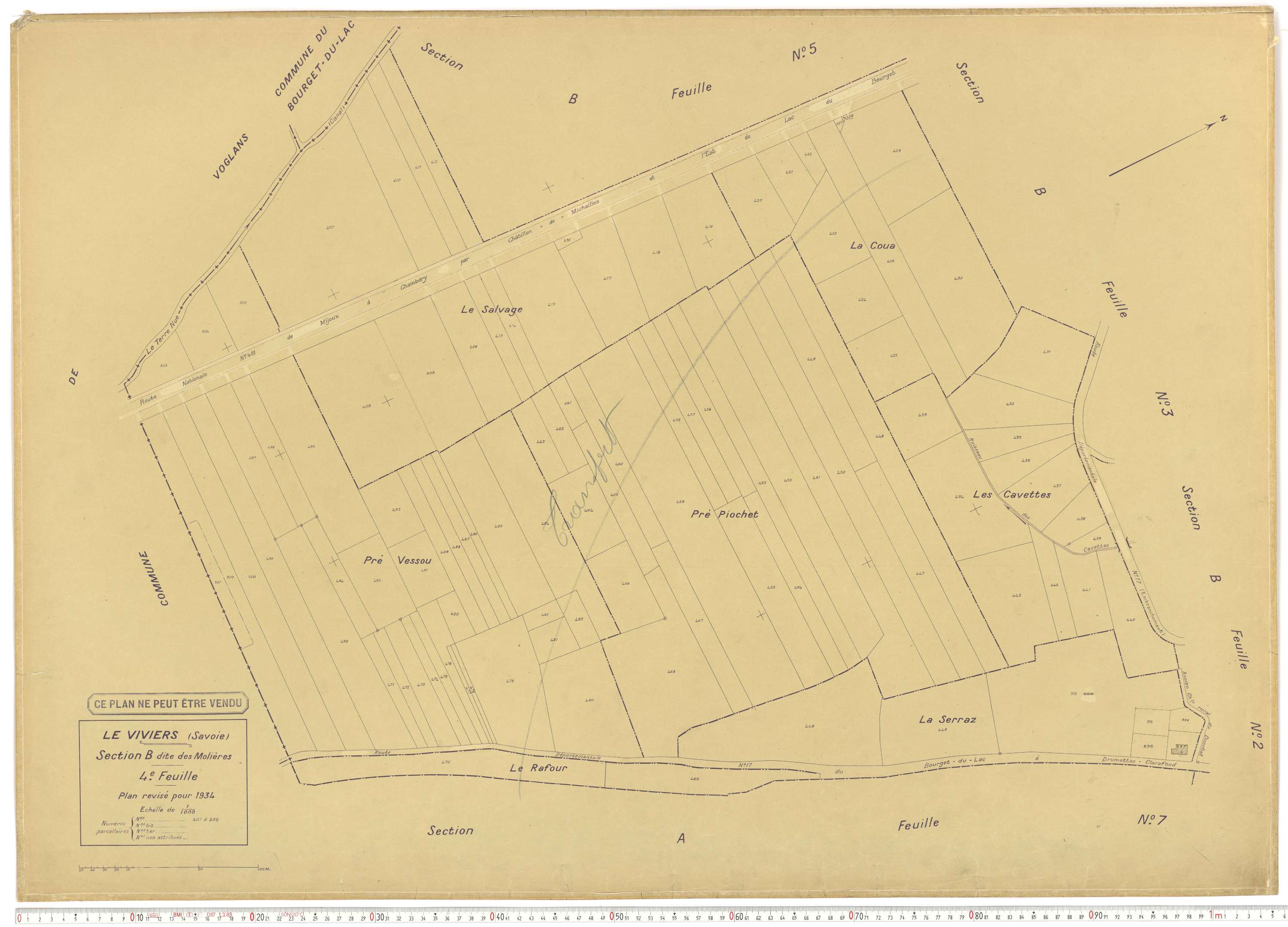 Viviers-du-Lac - Cadastre rénové (1934).
