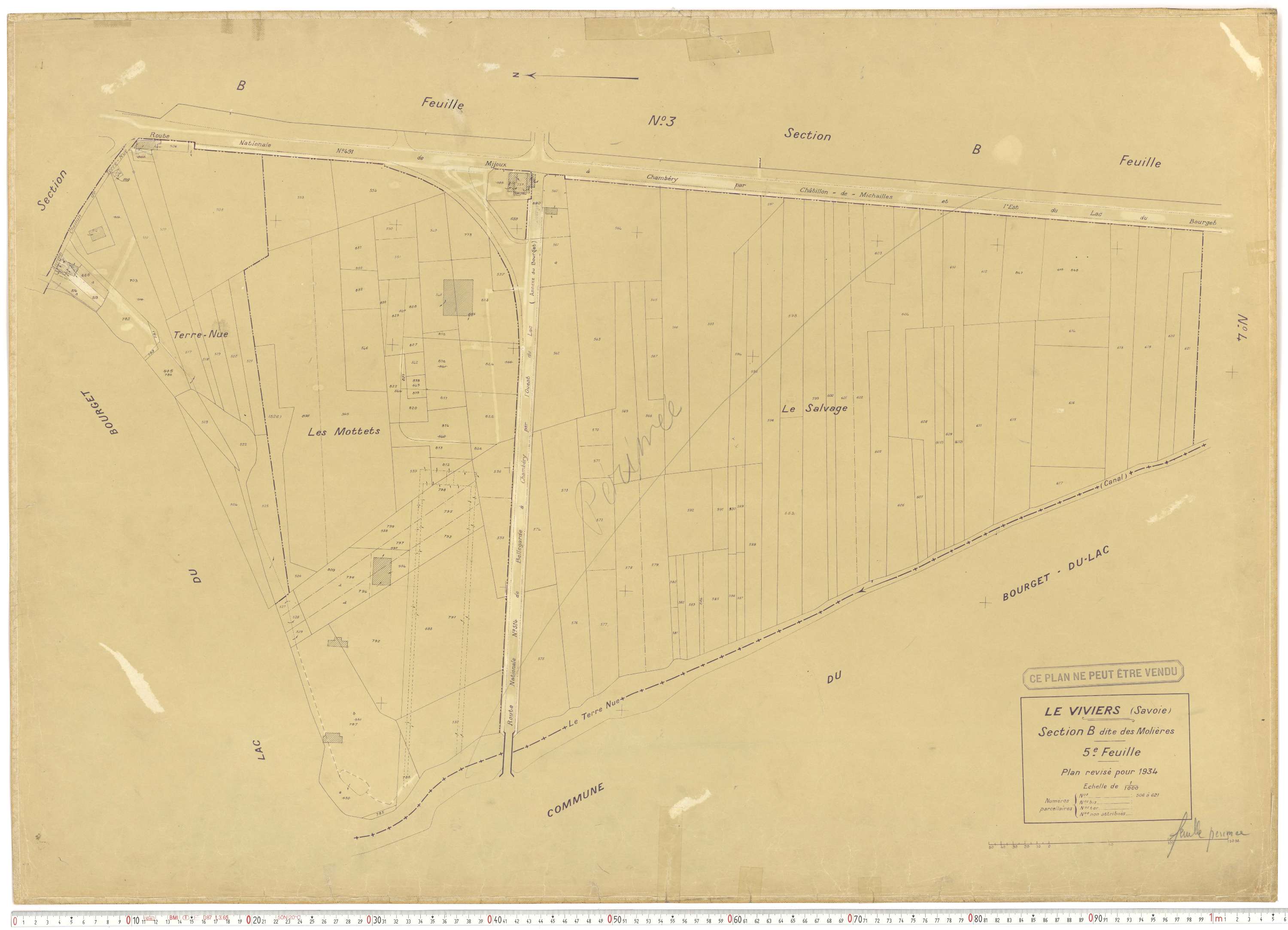 Viviers-du-Lac - Cadastre rénové (1934).