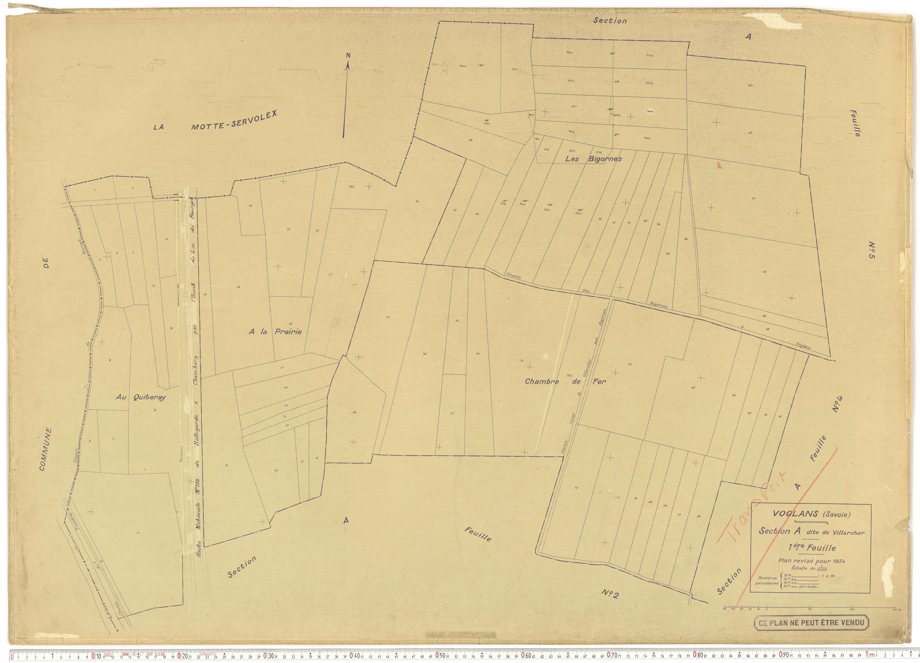 Voglans - Cadastre rénové (1934).