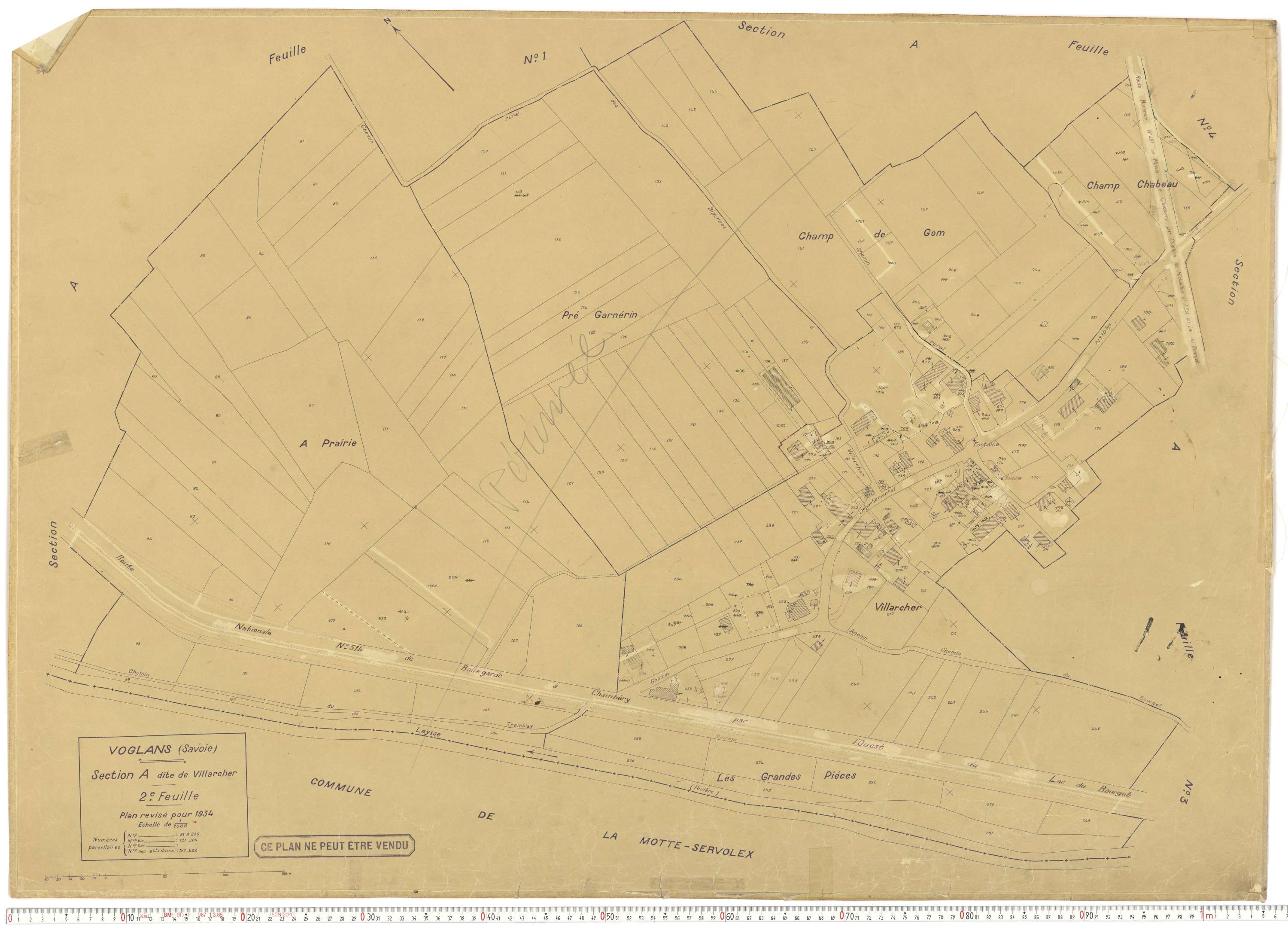 Voglans - Cadastre rénové (1934).