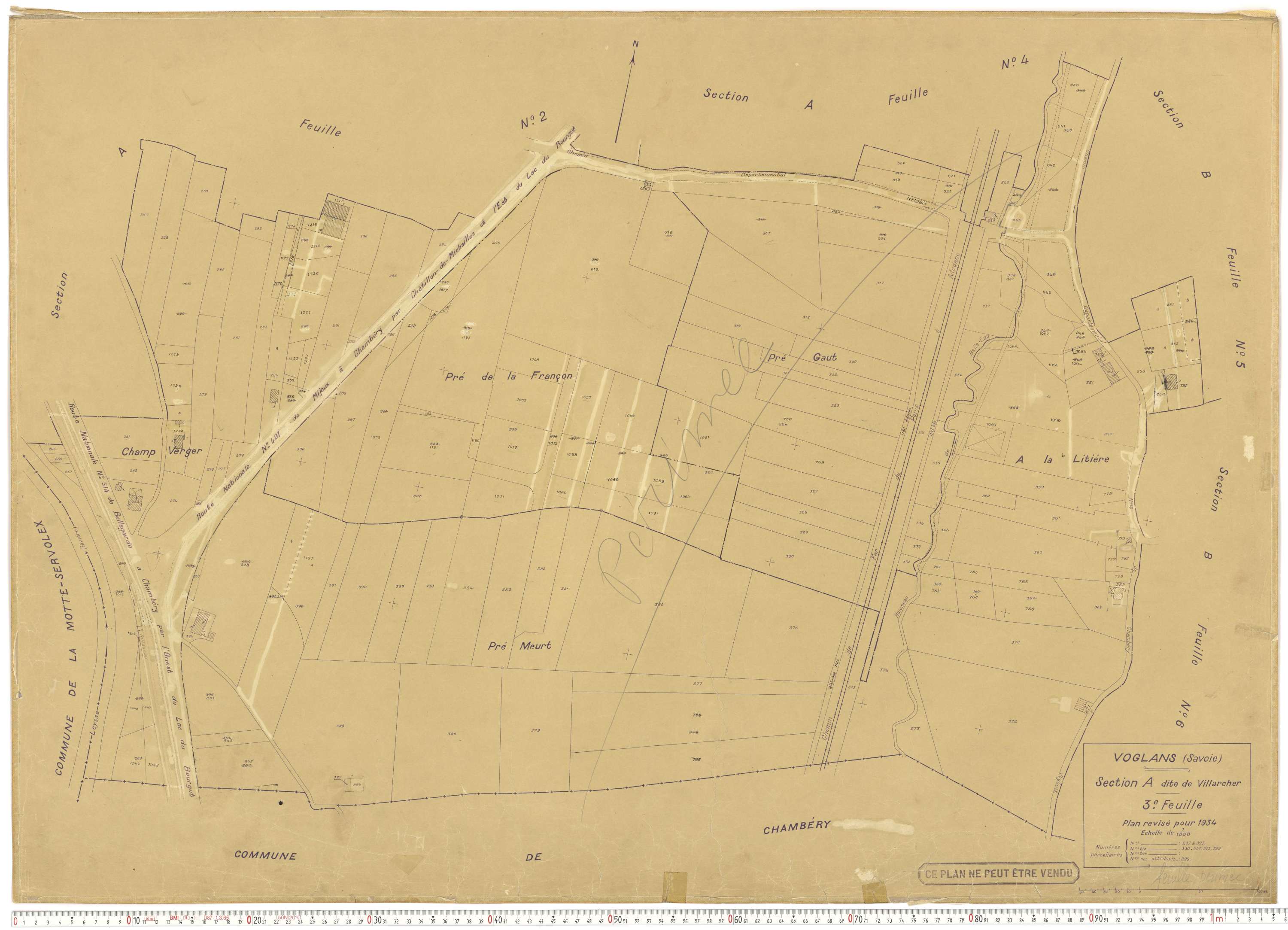 Voglans - Cadastre rénové (1934).