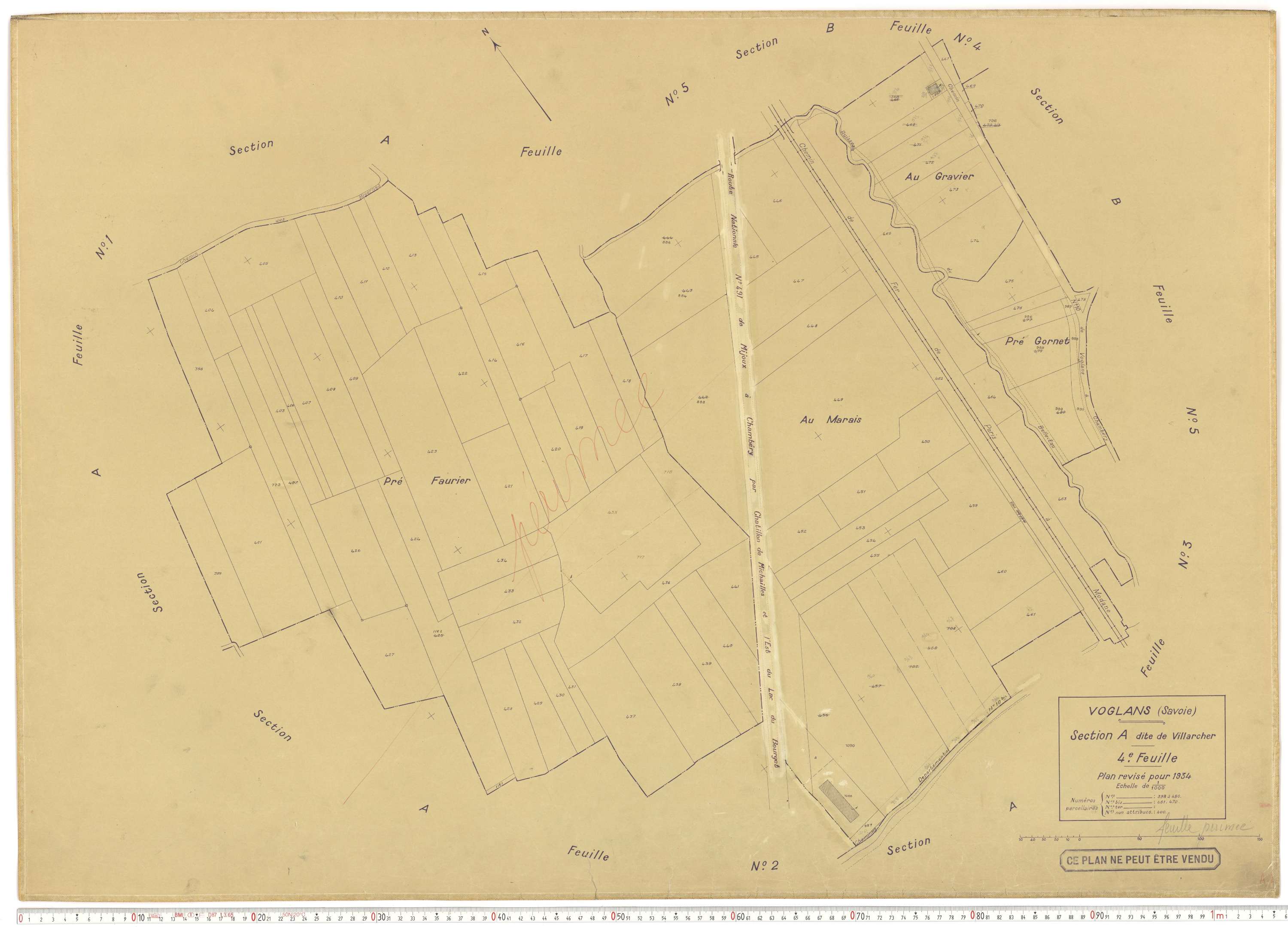 Voglans - Cadastre rénové (1934).