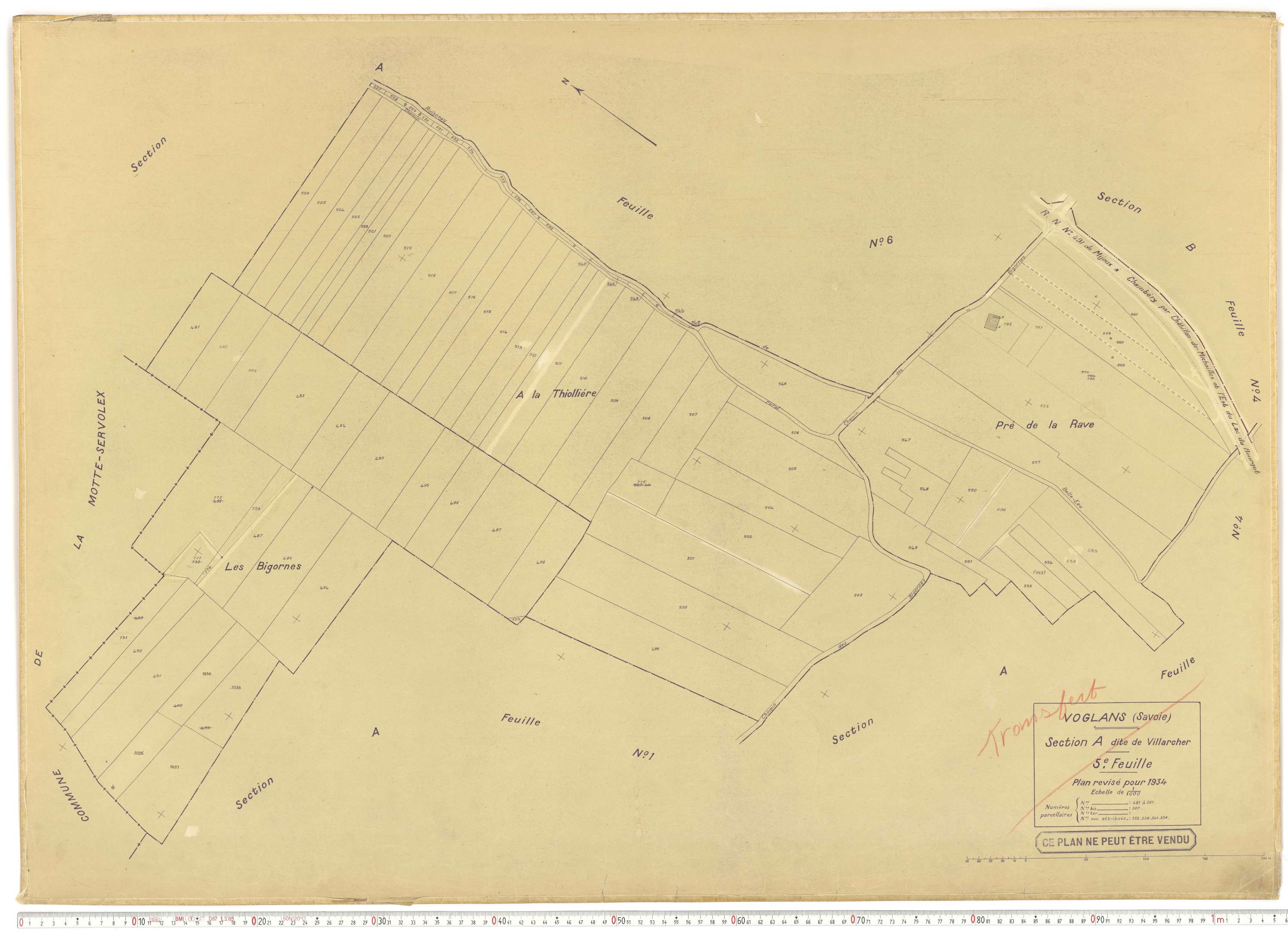 Voglans - Cadastre rénové (1934).