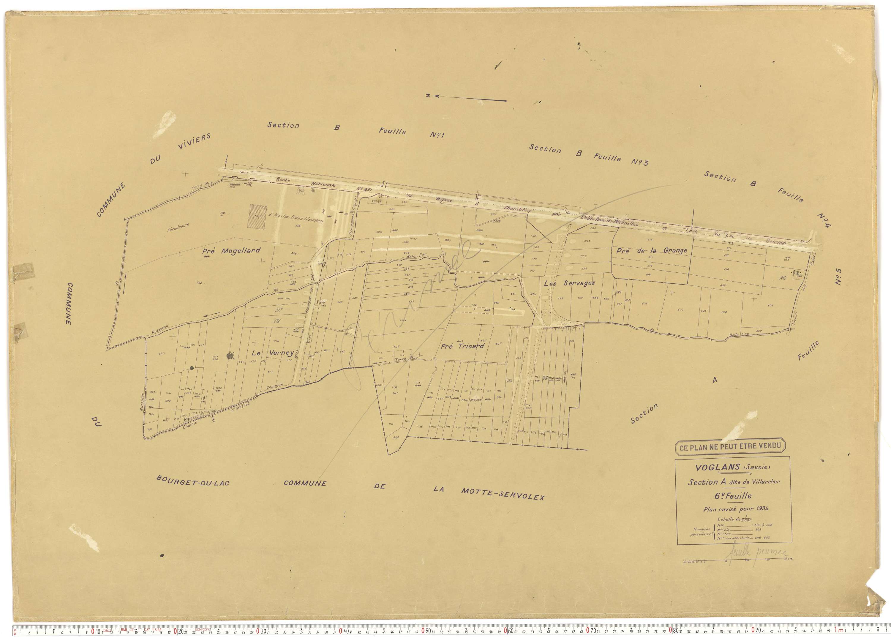Voglans - Cadastre rénové (1934).